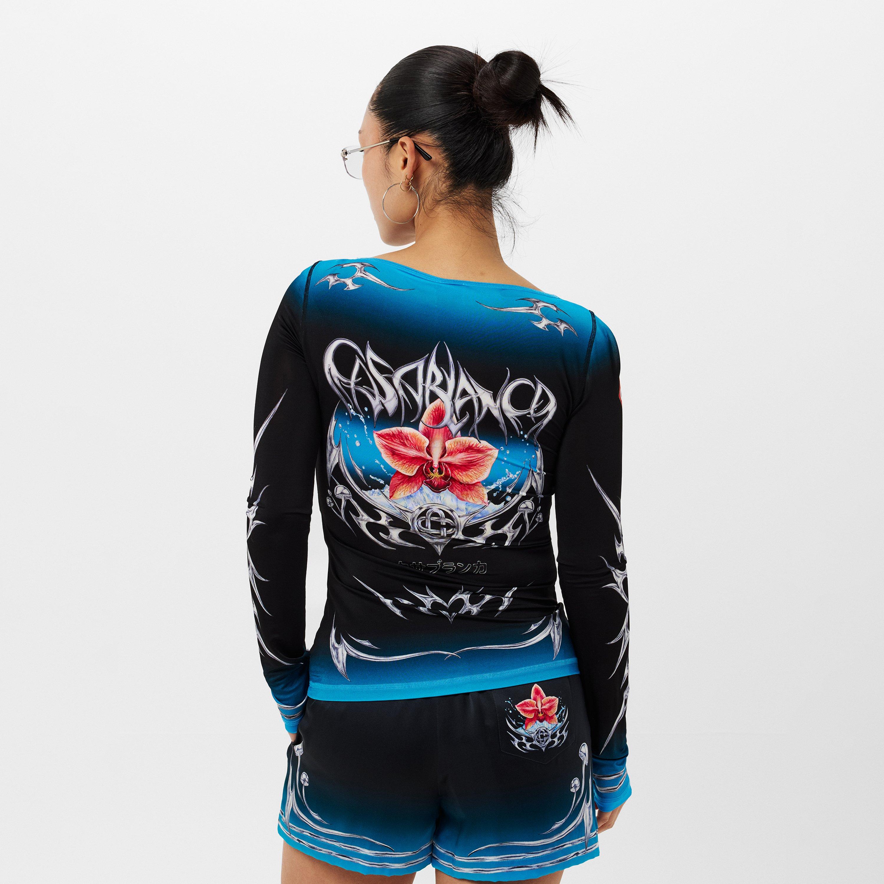 Blue - Casablanca - Women's Casa Blade Long-Sleeve Off-Shoulder Top - 4