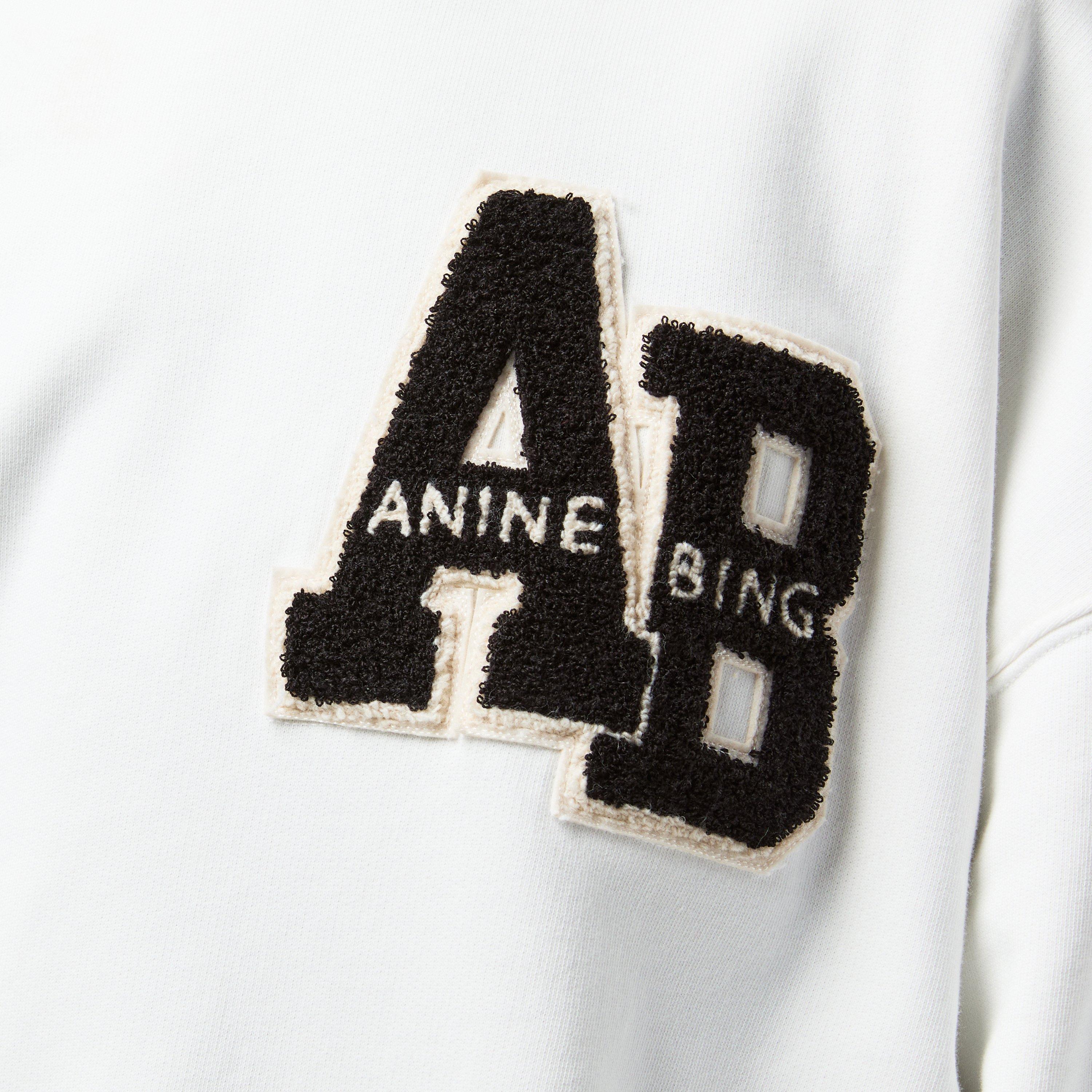 Off White - Anine Bing - Womens Miles Letterman Sweatshirt - 5
