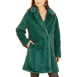 Yumi Yumi Green Faux Fur Coat