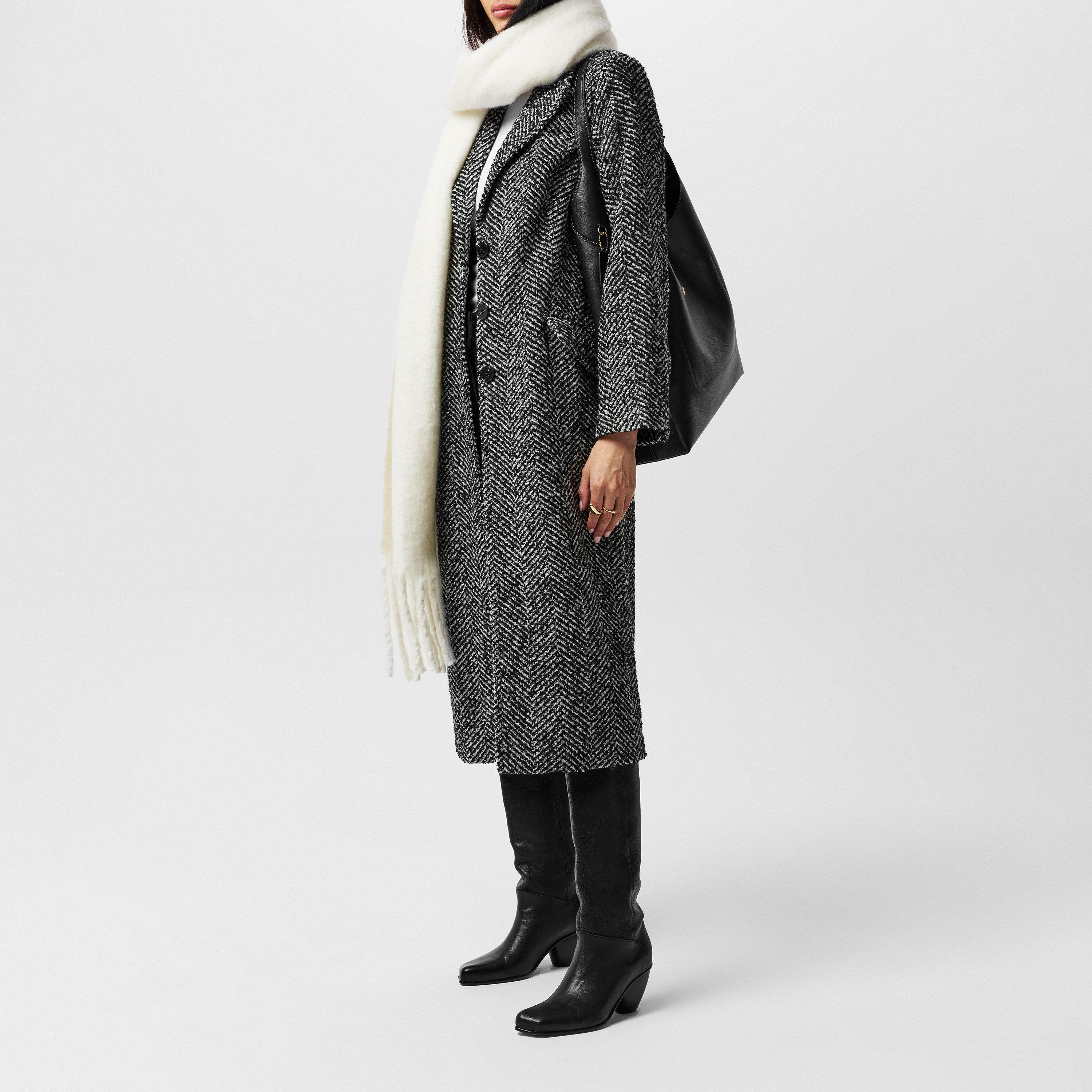 Black-White - French Connection - Women's Chantelle Overcoat - 2