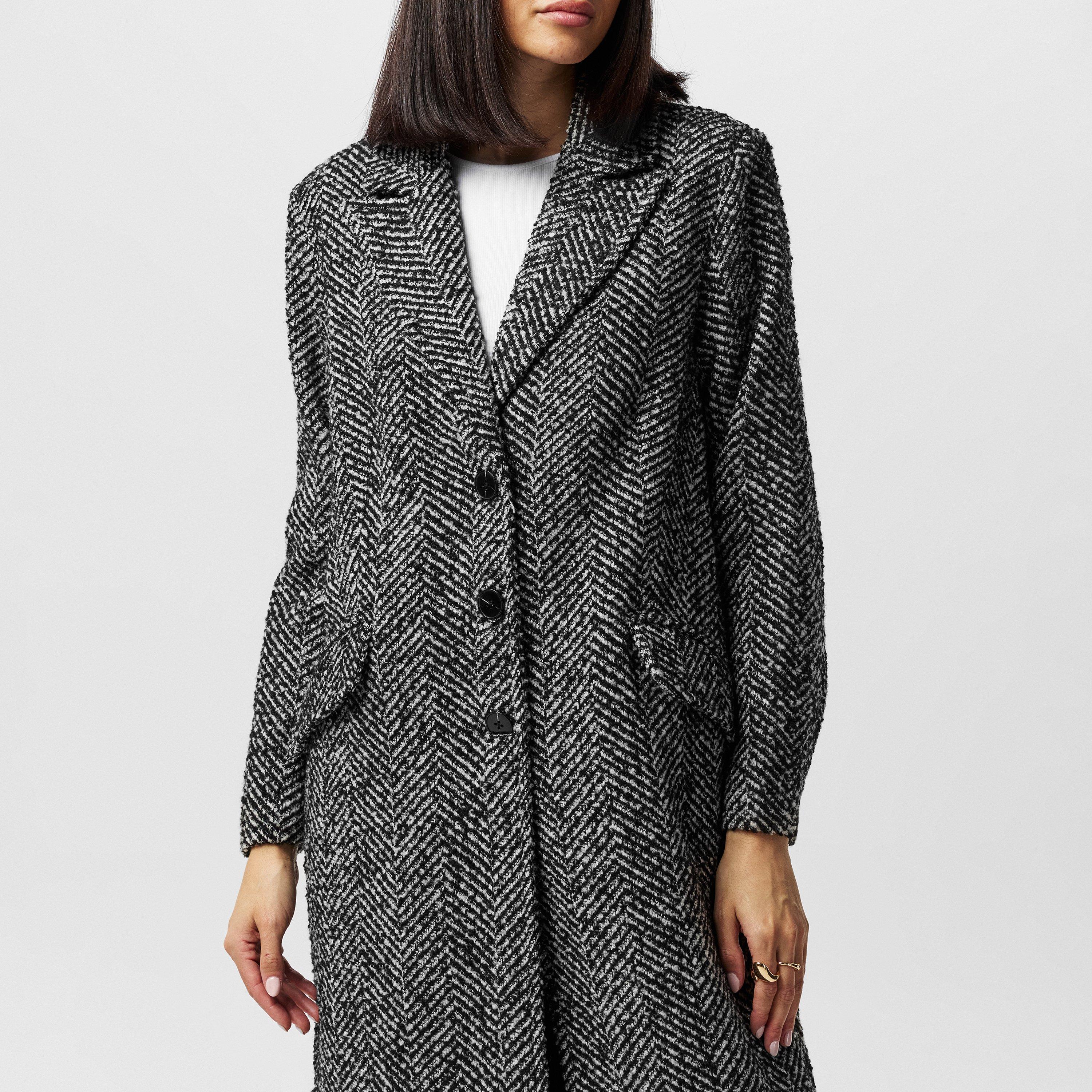 Black-White - French Connection - Women's Chantelle Overcoat - 4