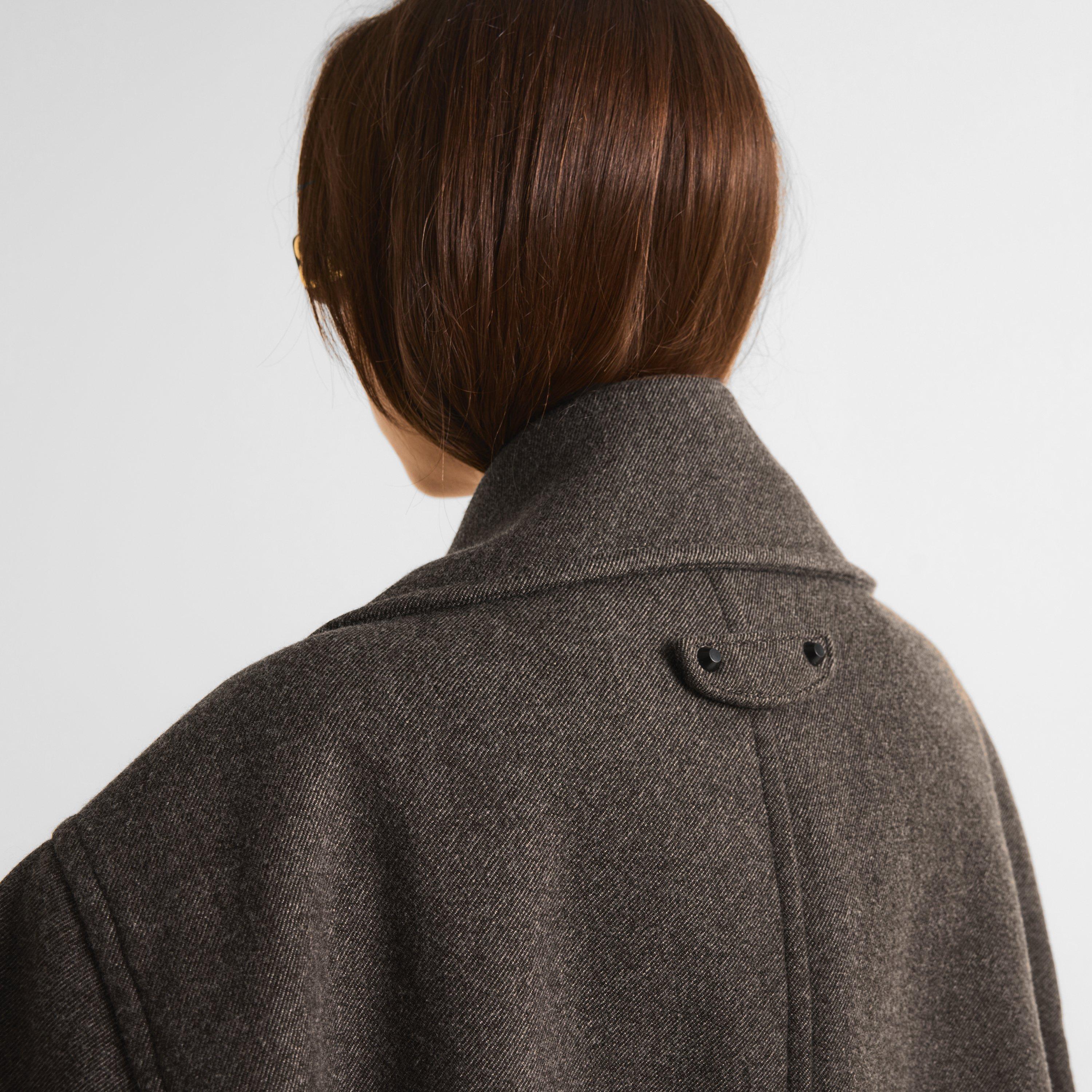 Dark Brown - Balenciaga - Women's Long Cocoon Wool Coat - 5