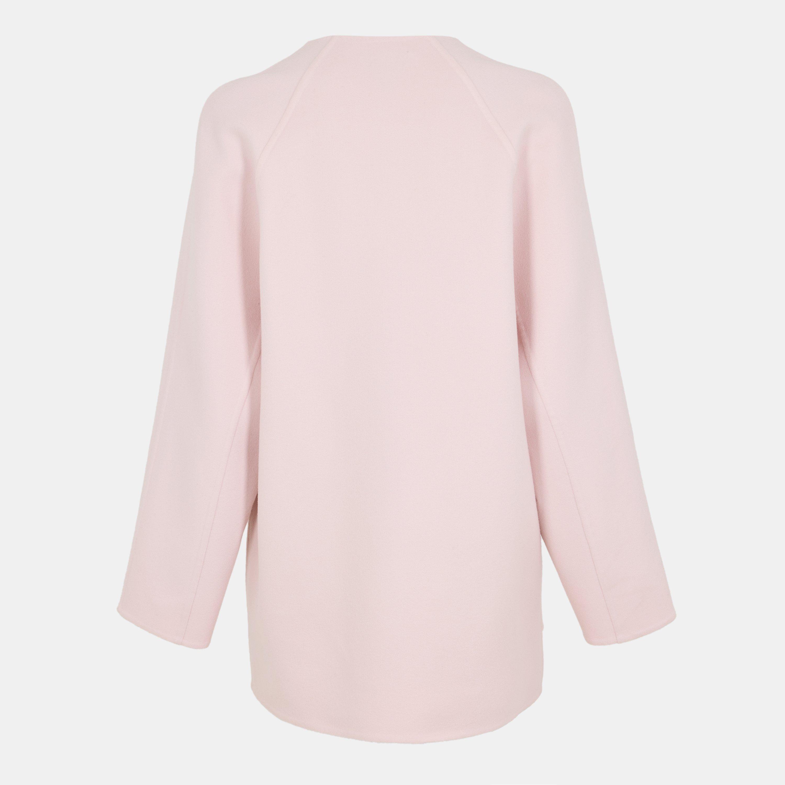 Pink Shell - Bottega Veneta - Women's Wool and Cashmere Long Sleeve Overcoat - 2