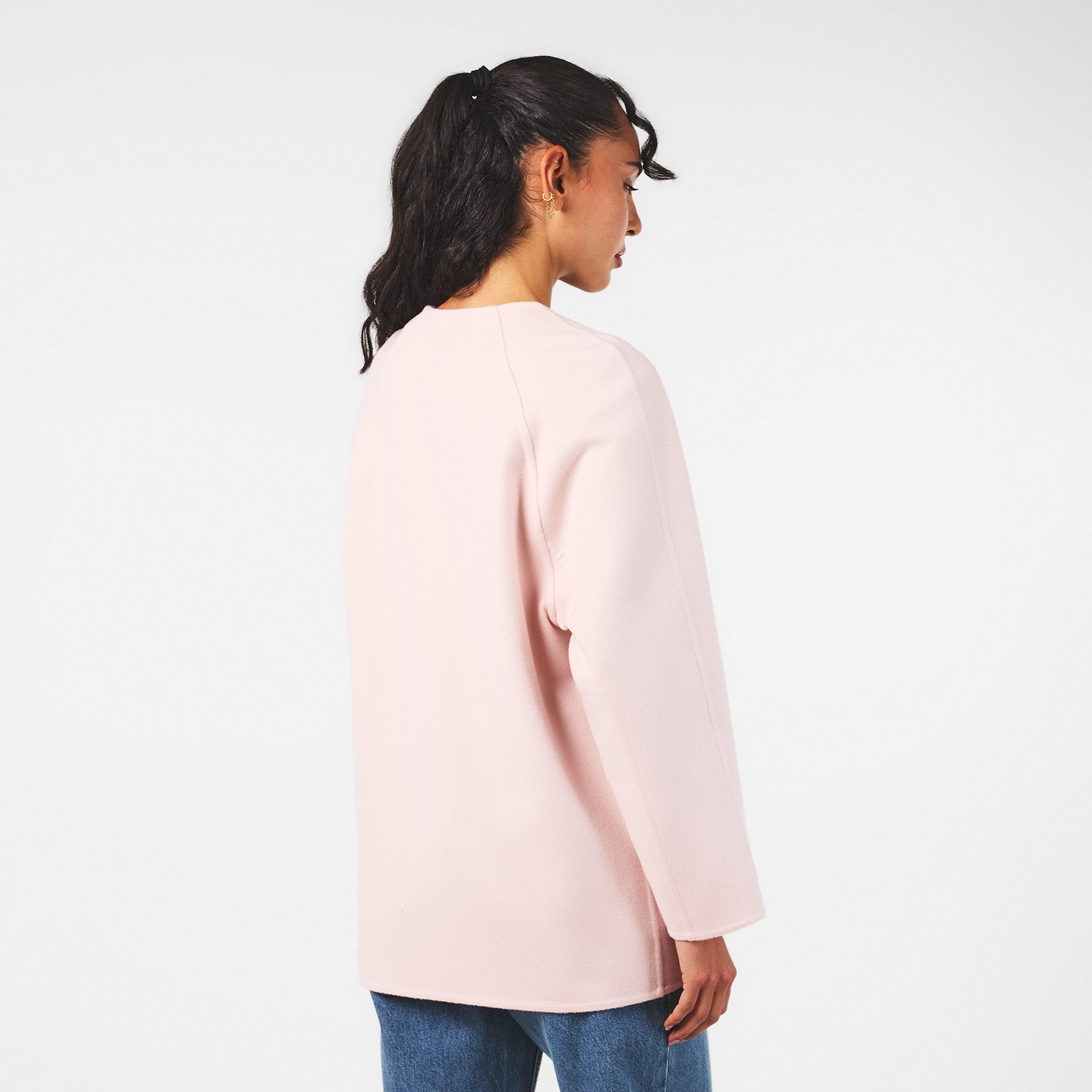Pink Shell - Bottega Veneta - Women's Wool and Cashmere Long Sleeve Overcoat - 4