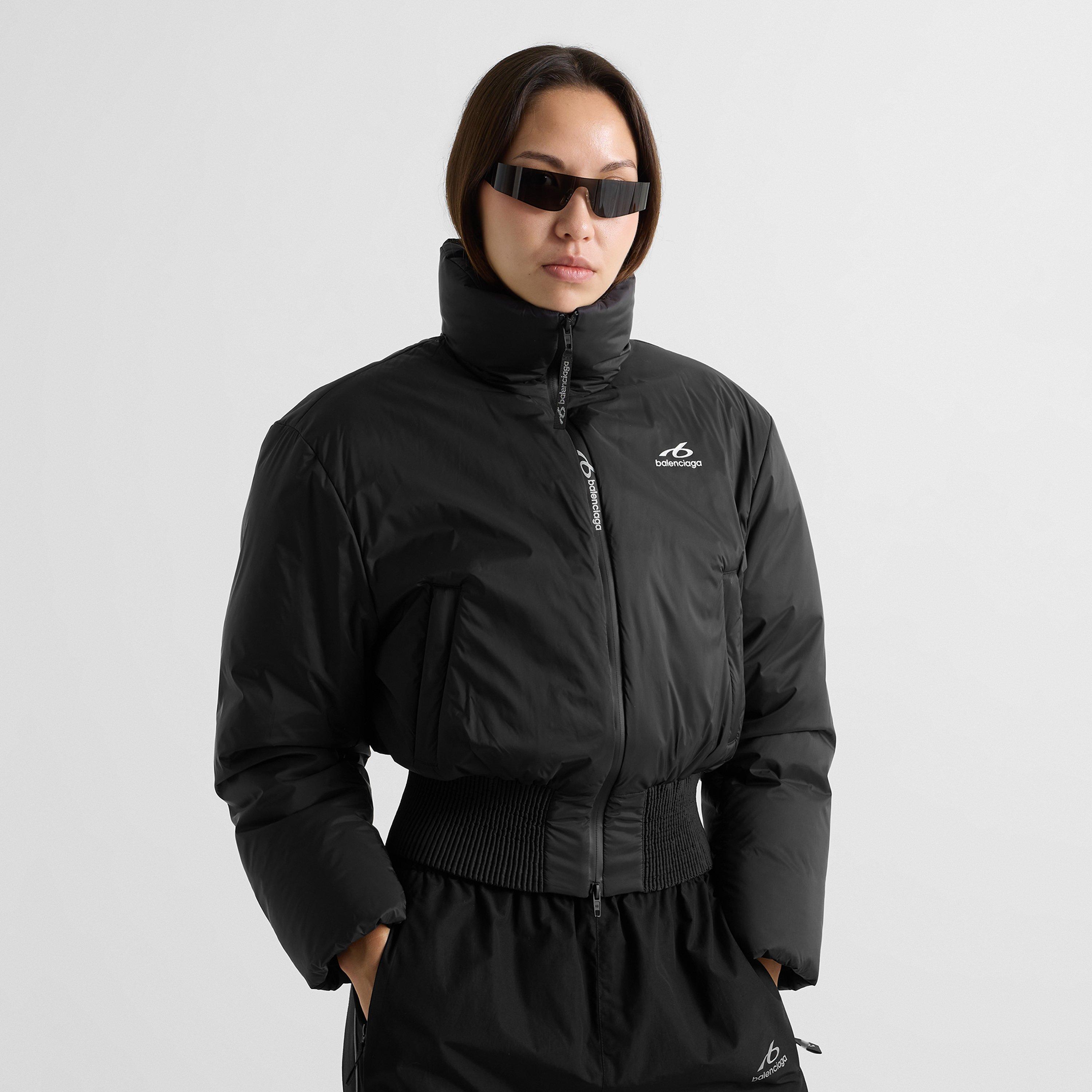 Black - Balenciaga - Women's Cropped Puffer Jacket - 3