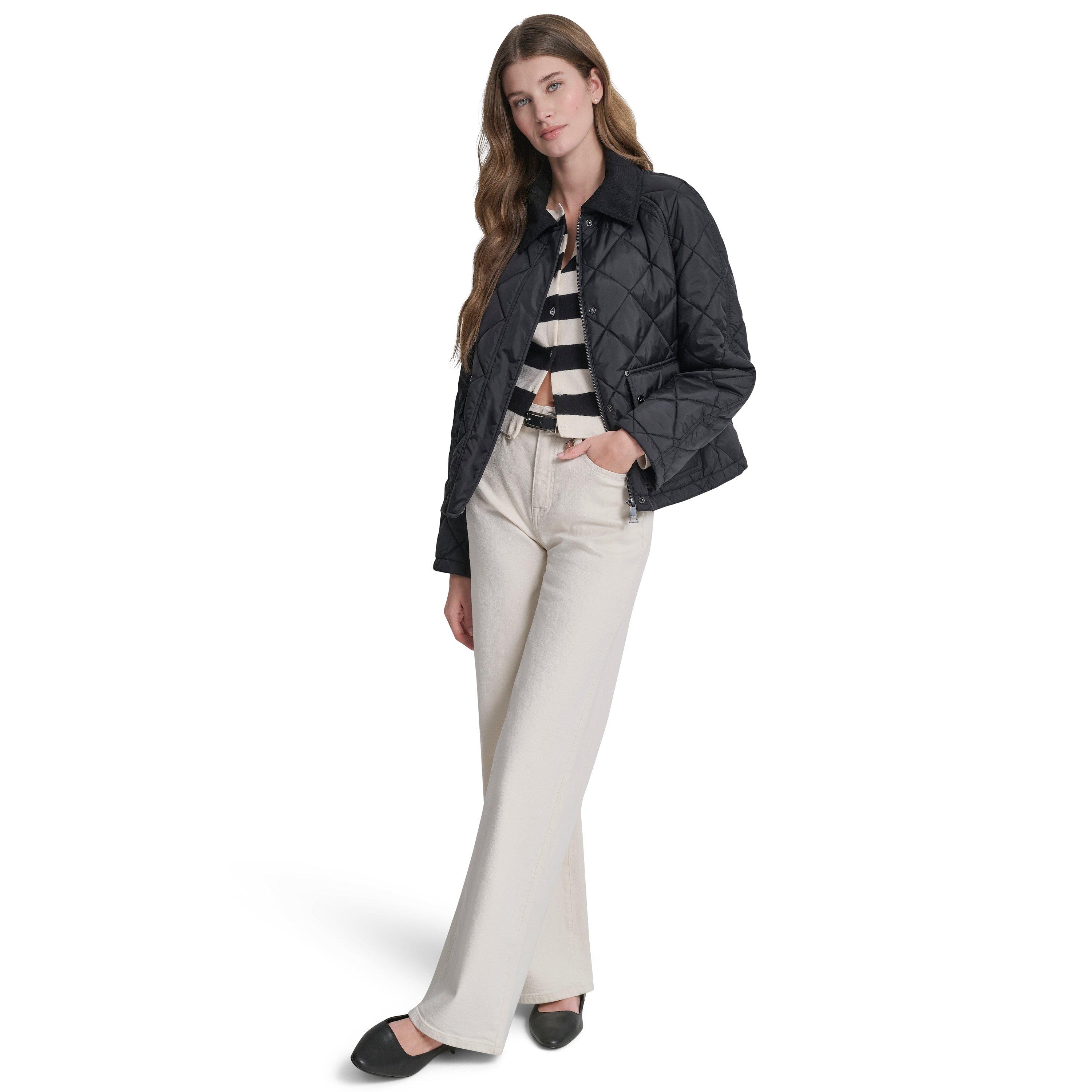 Dkny Women's Quilted Jacket - Black - 12 (M)