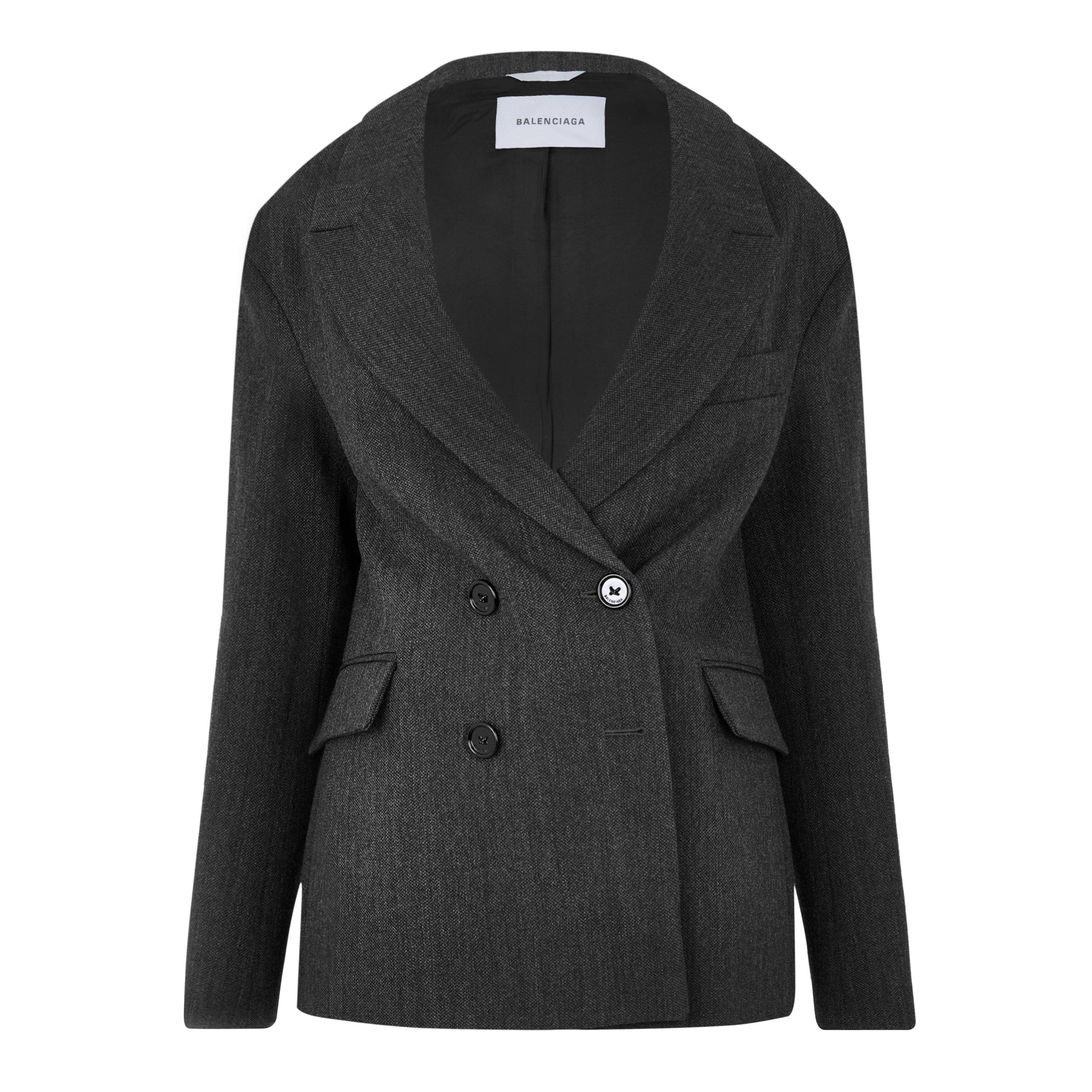 Dark Grey - Balenciaga - Bal Stola Jacket Ld64 - 1
