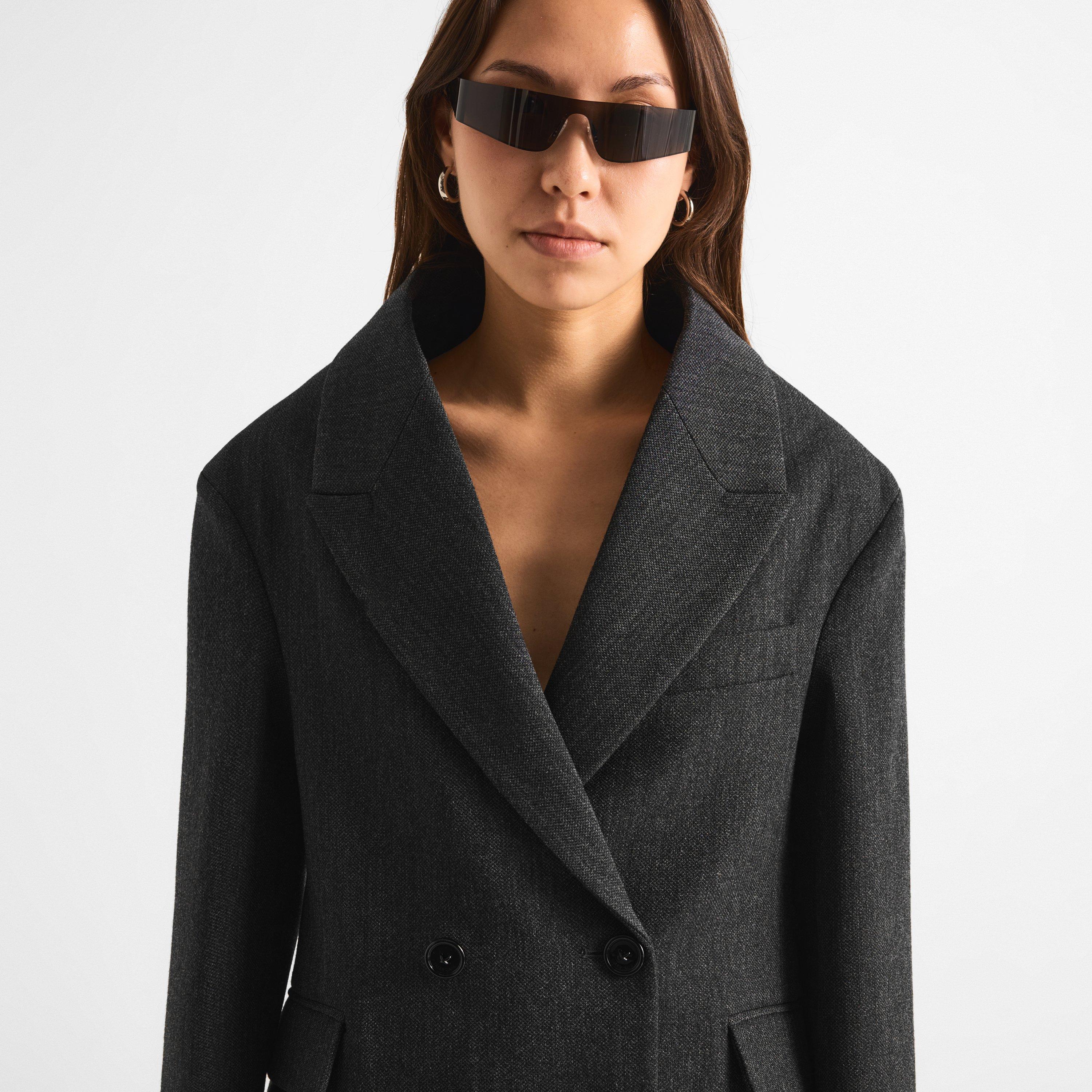 Dark Grey - Balenciaga - Women's Stola Wool Tailored-Fit Jacket - 5