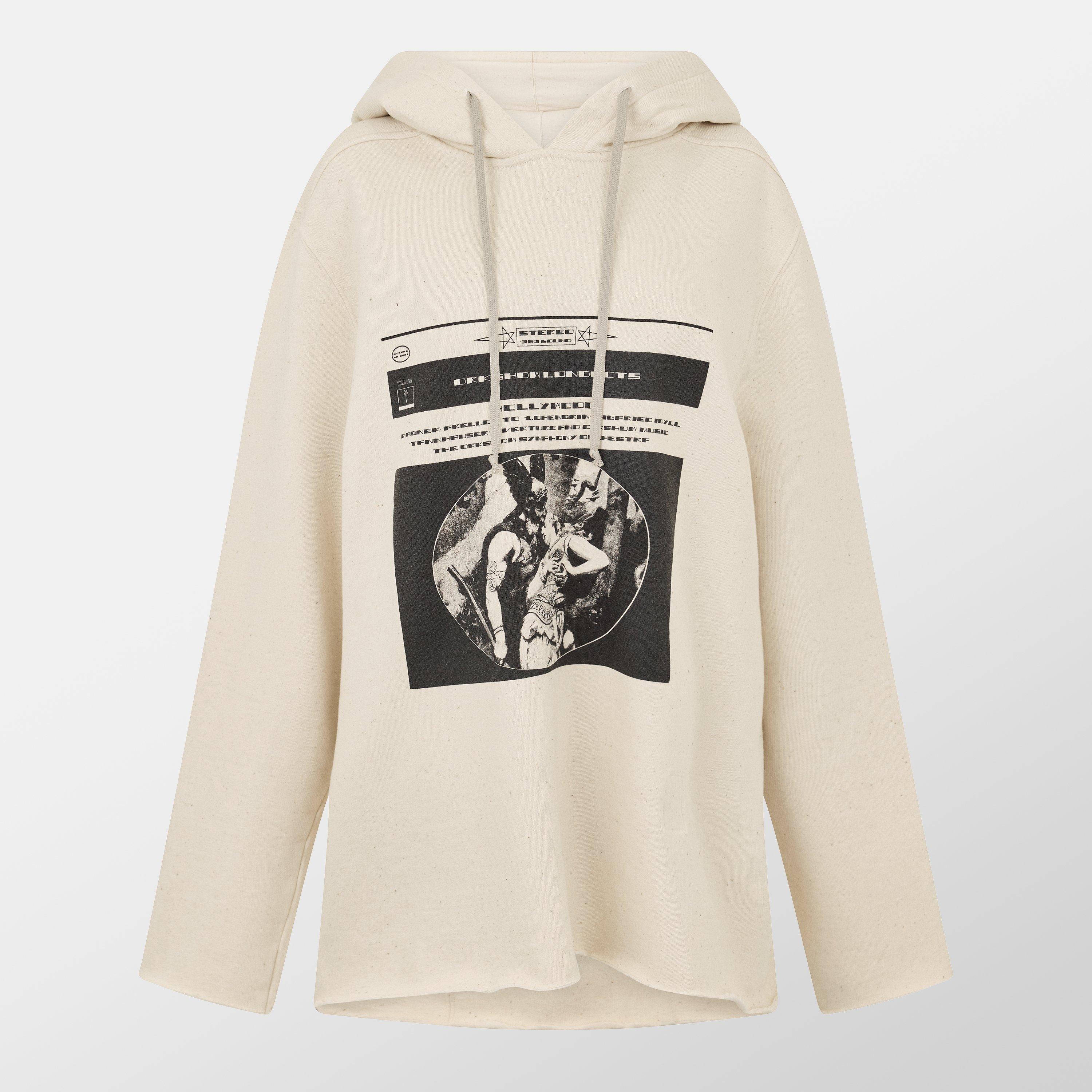 Rick Owens Drkshdw Women's Hoodie - Natural/Black - Size 12 (M)