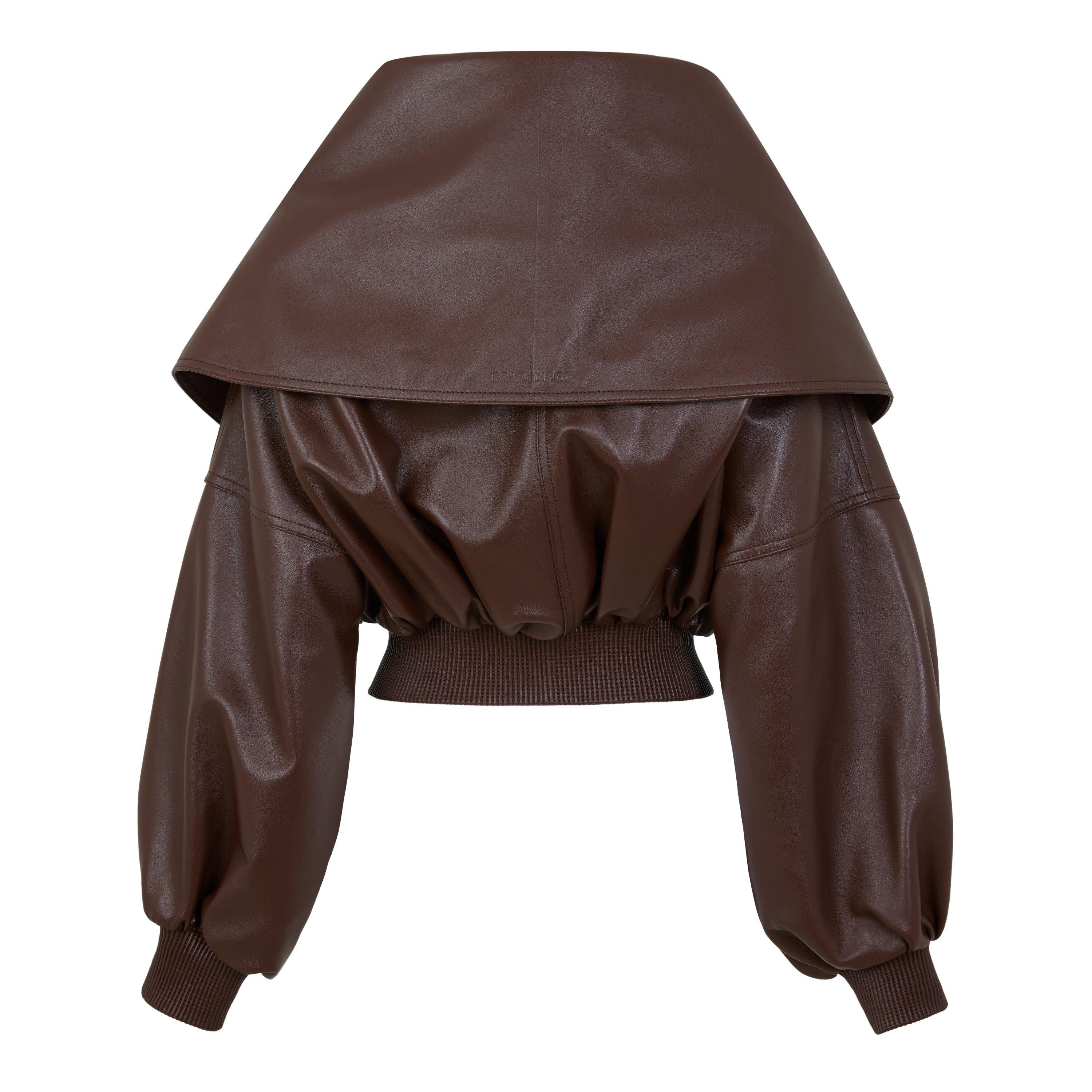 Dark Brown - Balenciaga - Bal Collared Leather Ld64 - 2