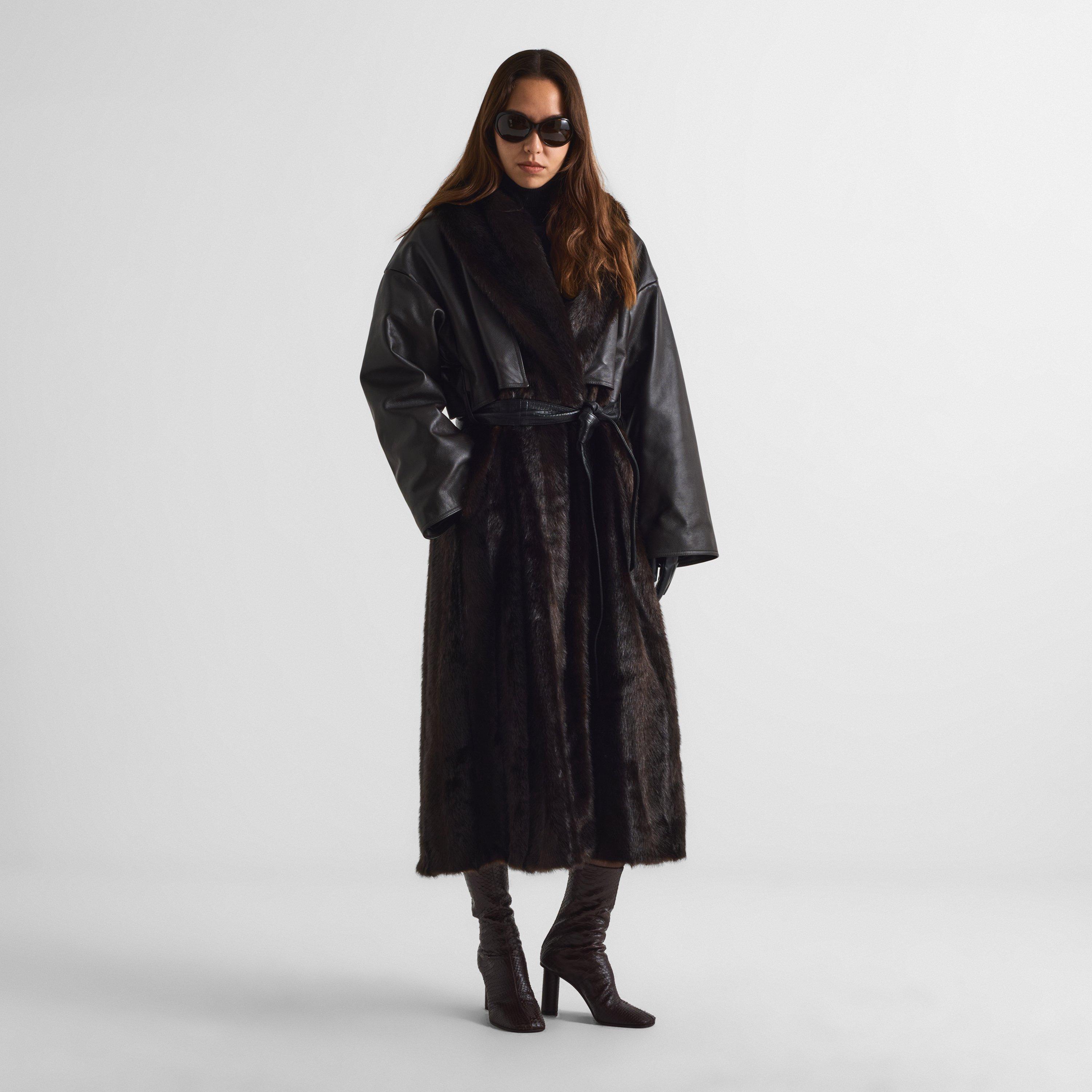 Brown - Magda Butrym - Women's Magda Coat 22 Faux Leather Jacket - 6