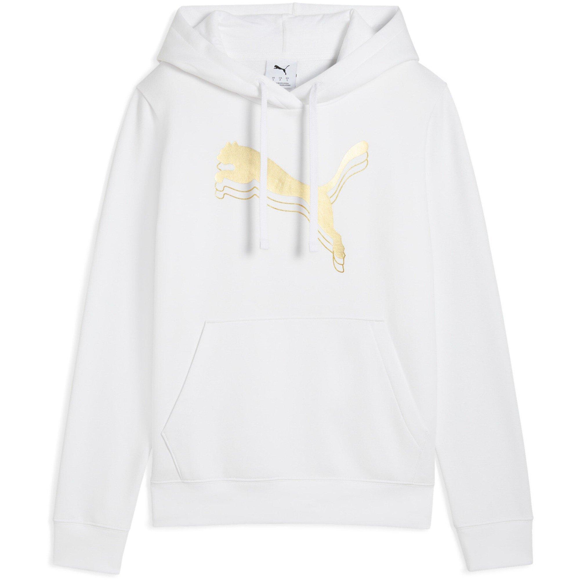 White-Metallic - Puma - Women's Metallic Overhead Tech Fleece Hoodie - 1