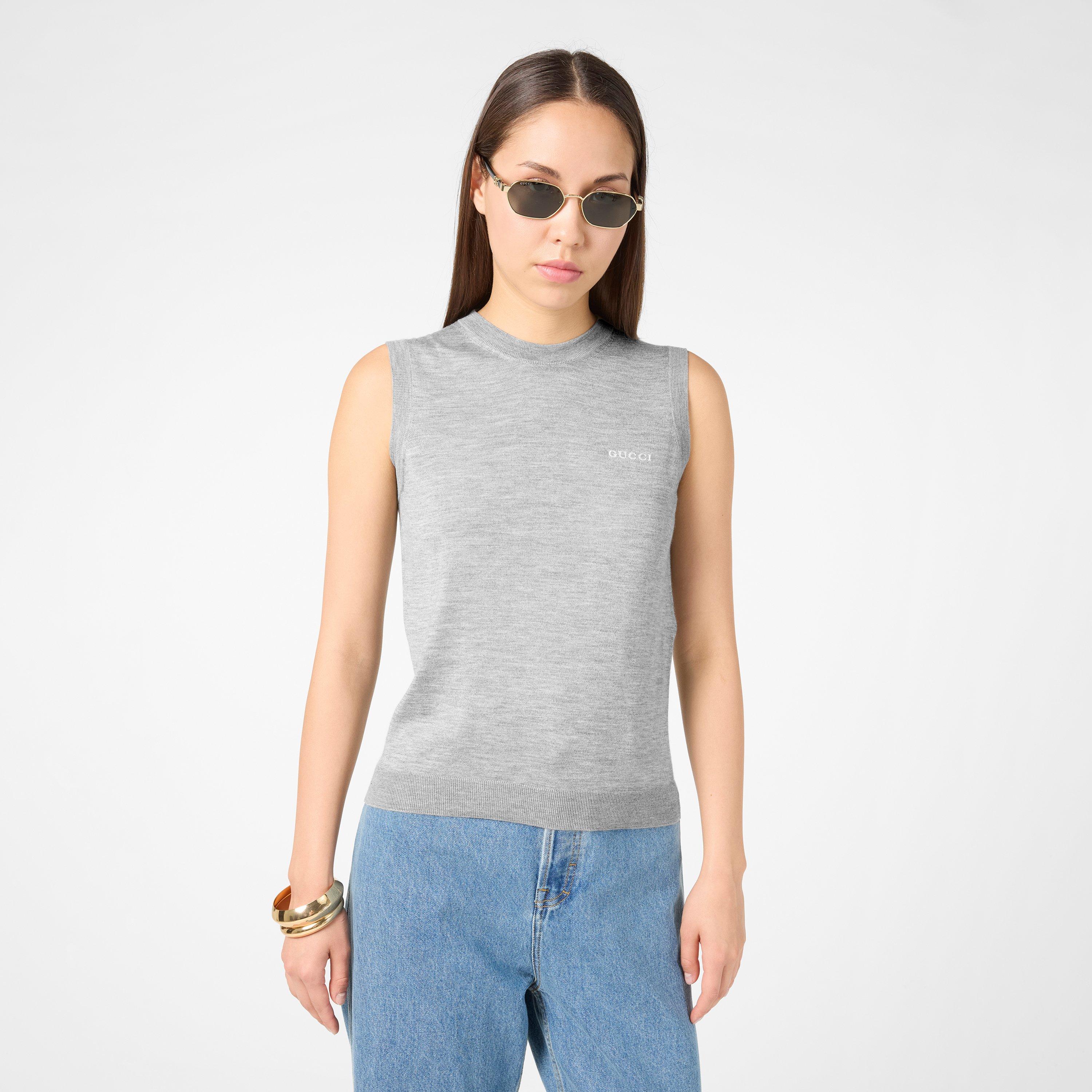 Grey - Gucci - Cashmere Silk Sleeveless Top - 3