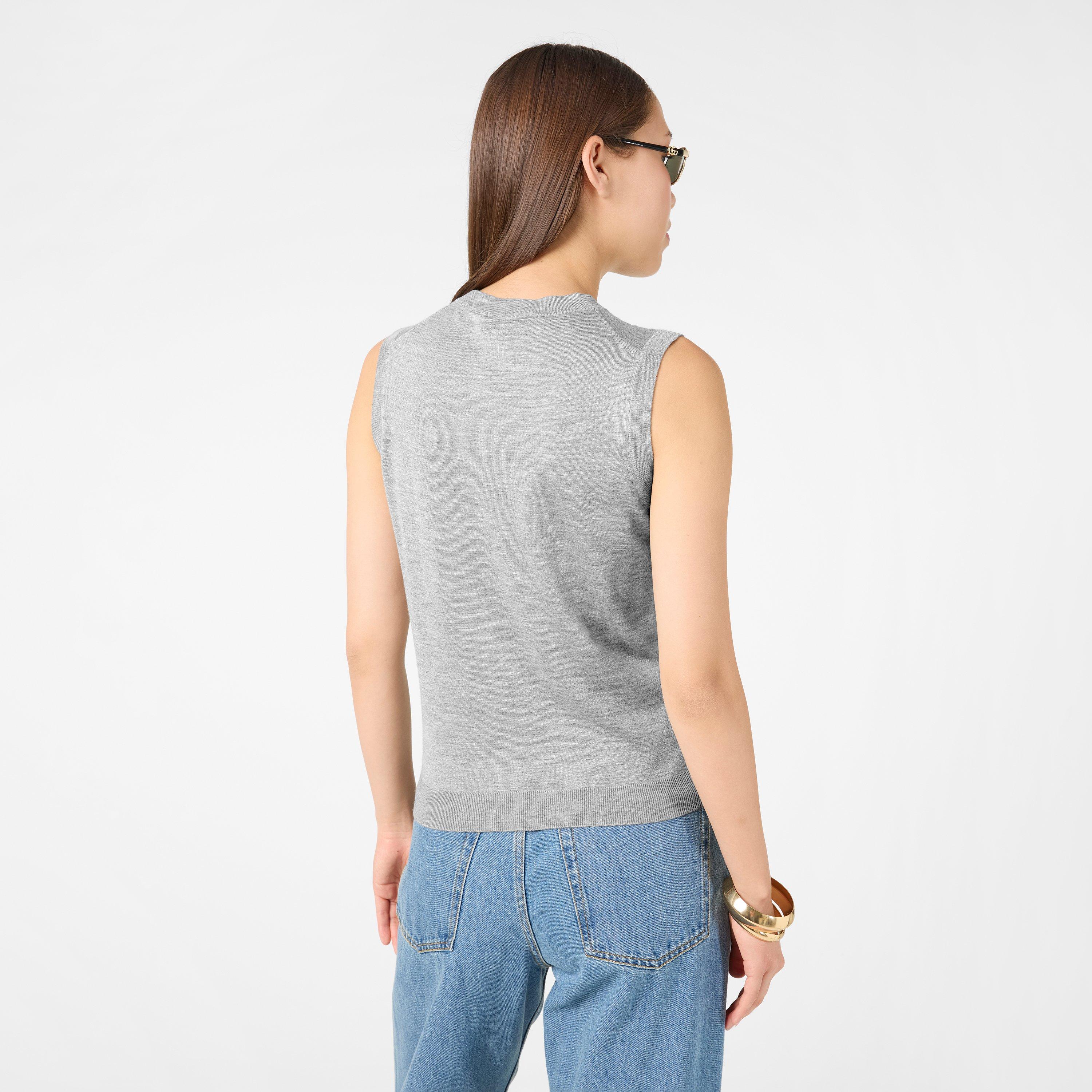 Grey - Gucci - Cashmere Silk Sleeveless Top - 4