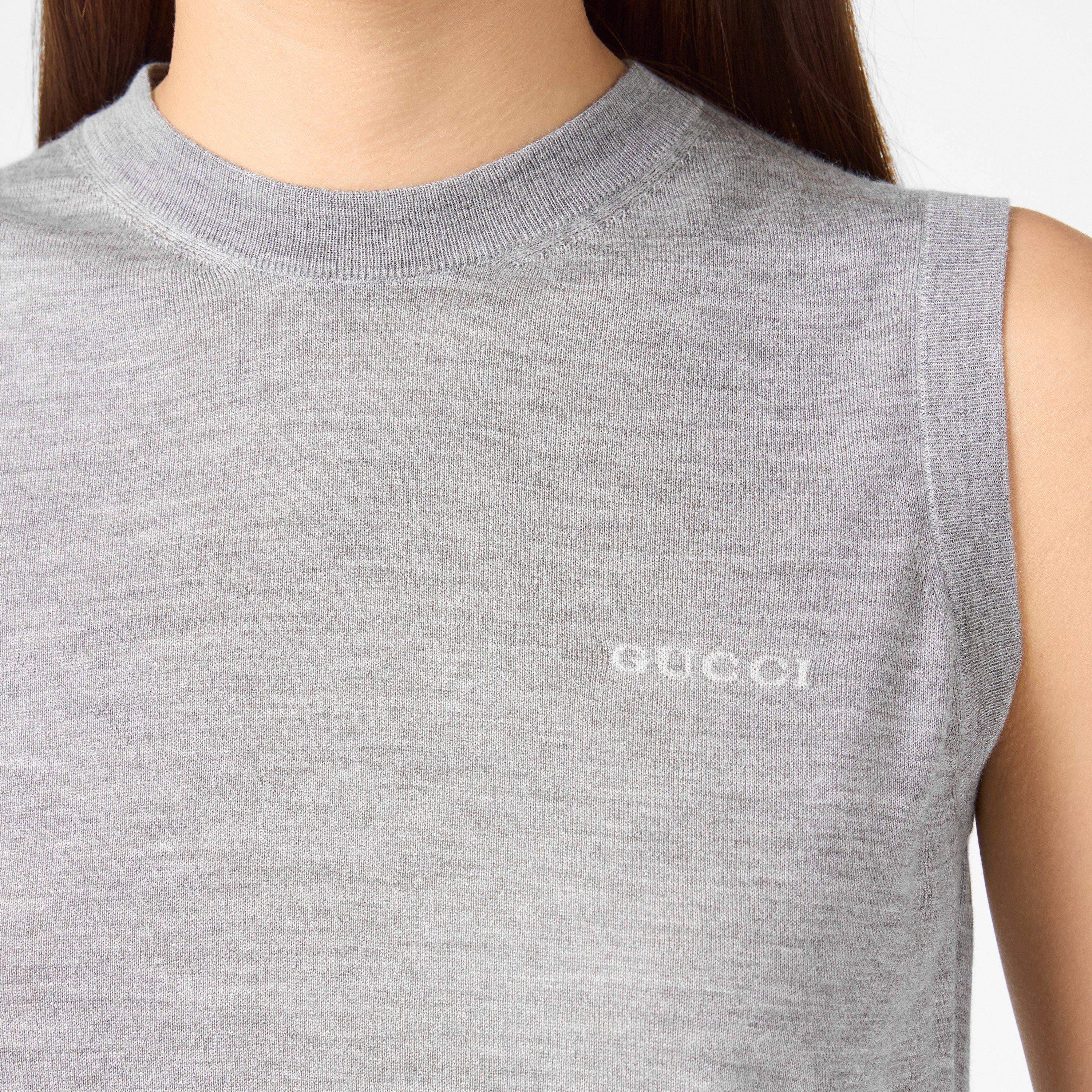 Grey - Gucci - Cashmere Silk Sleeveless Top - 5