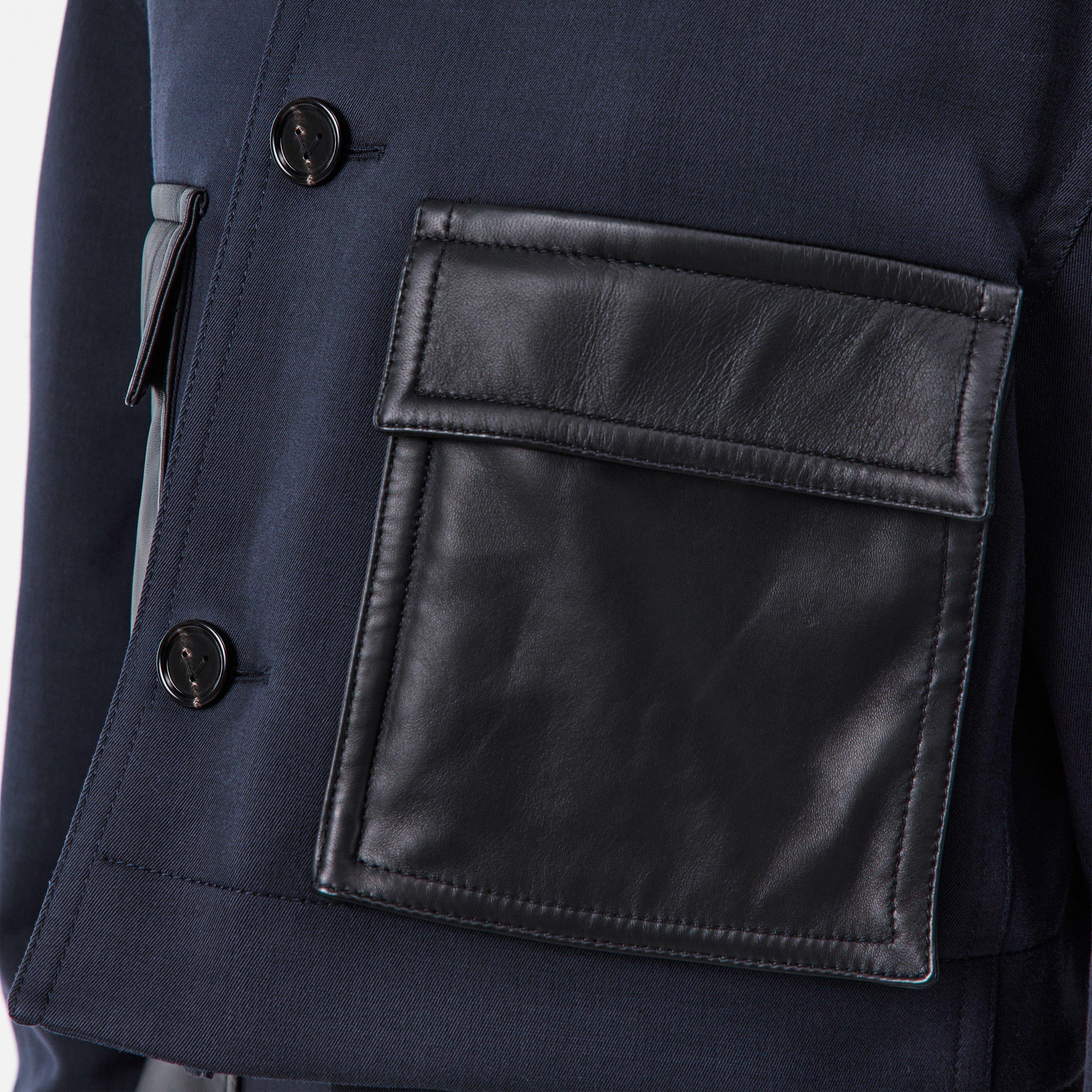 Midnight Blue - Bottega Veneta - Women's  Wool Long Sleeve Bomber Jacket - 5