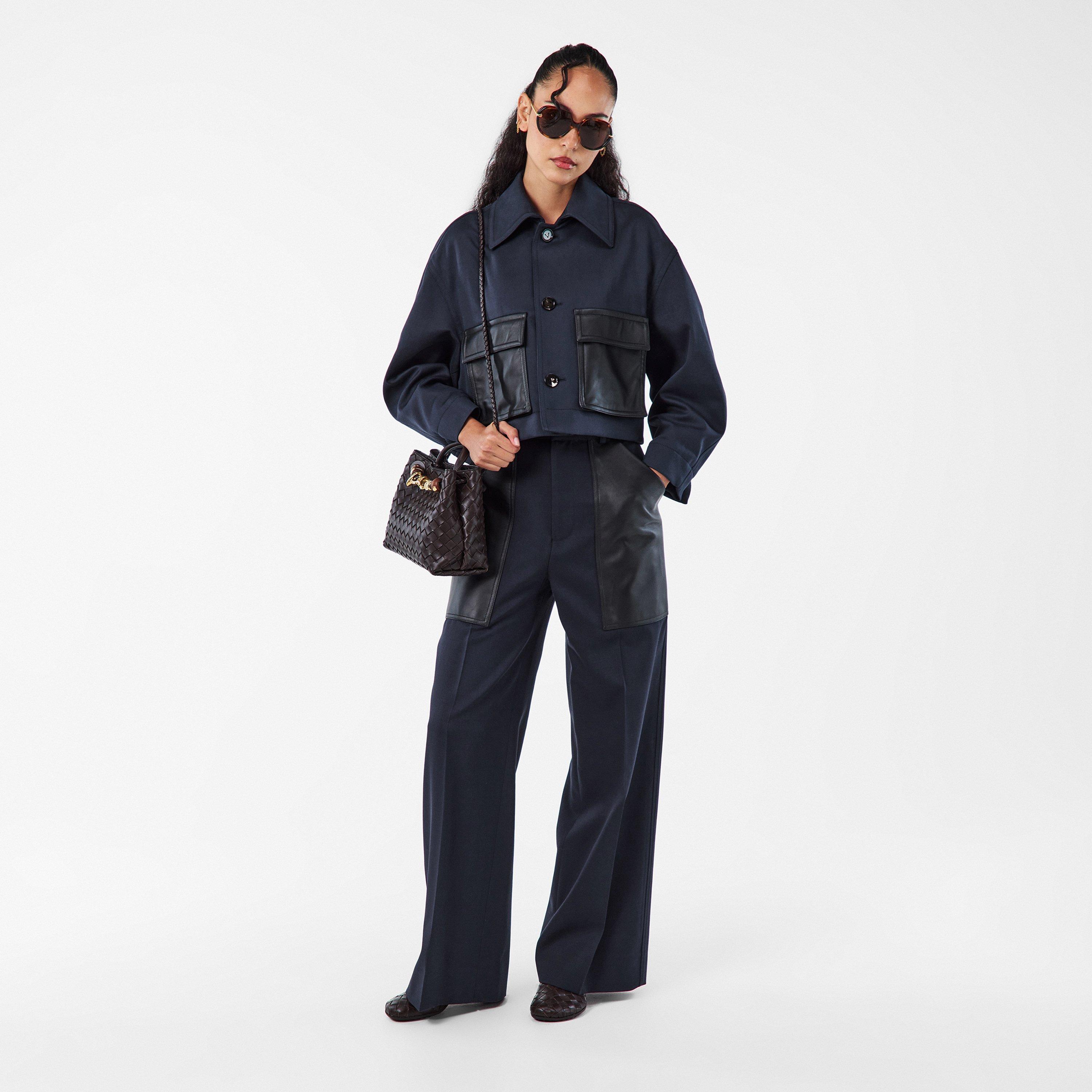 Midnight Blue - Bottega Veneta - Women's  Wool Long Sleeve Bomber Jacket - 6