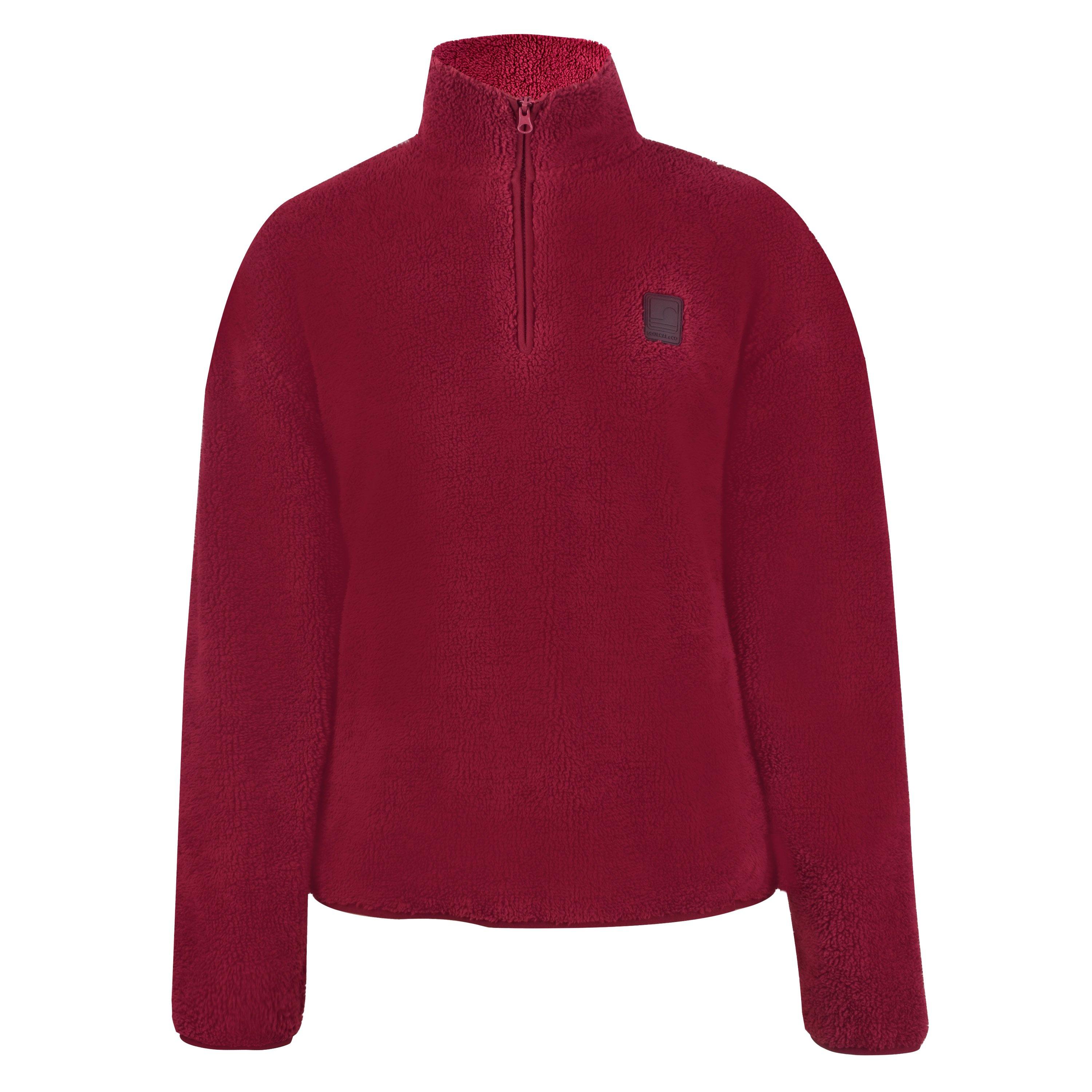 Burgundy - SoulCal - Women's Soul Teddy Borg Quarter-Zip Fleece - 1