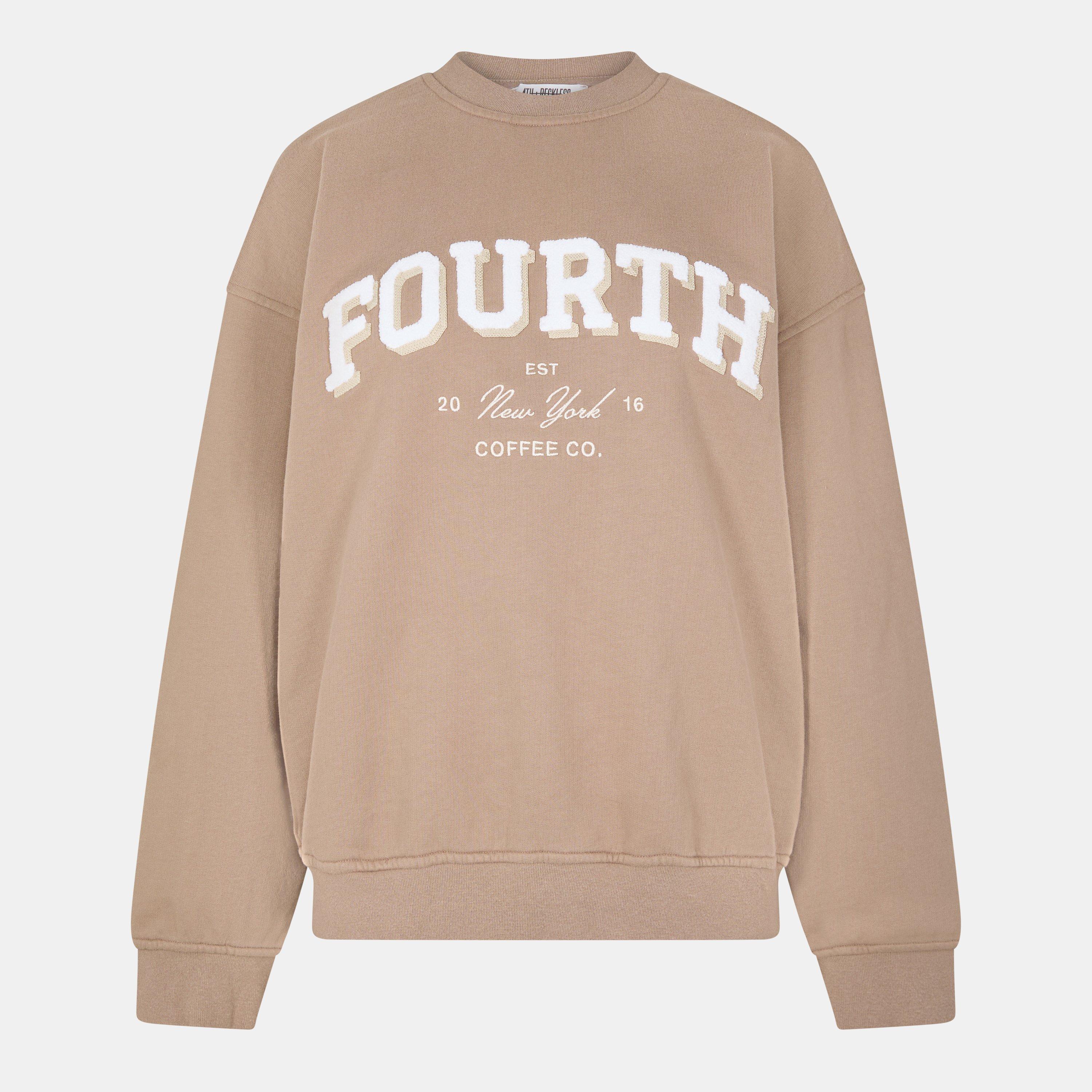 Mocha - 4th and Reckless - Women's Capucine Cotton Crew Sweatshirt - 1