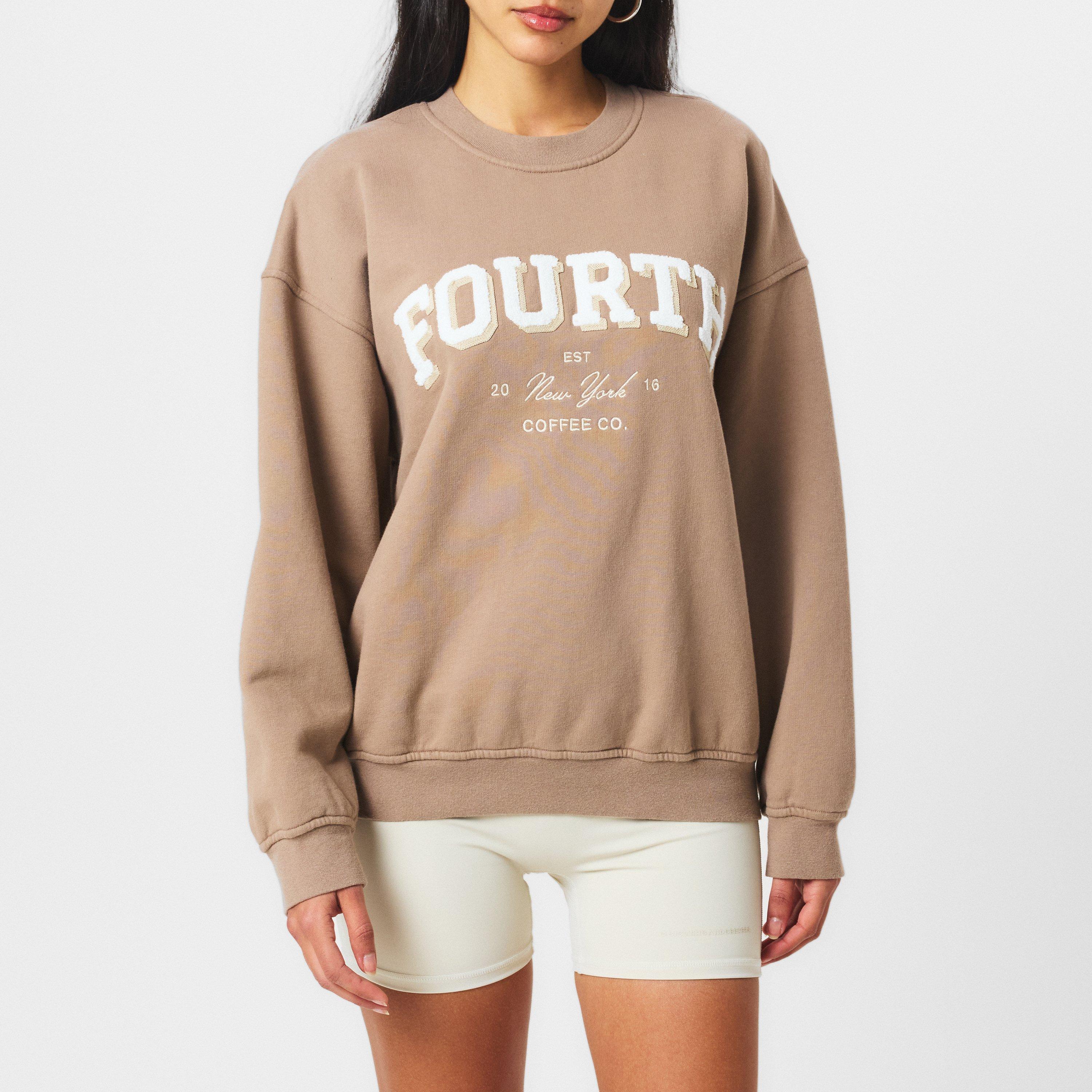 Mocha - 4th and Reckless - Women's Capucine Cotton Crew Sweatshirt - 3