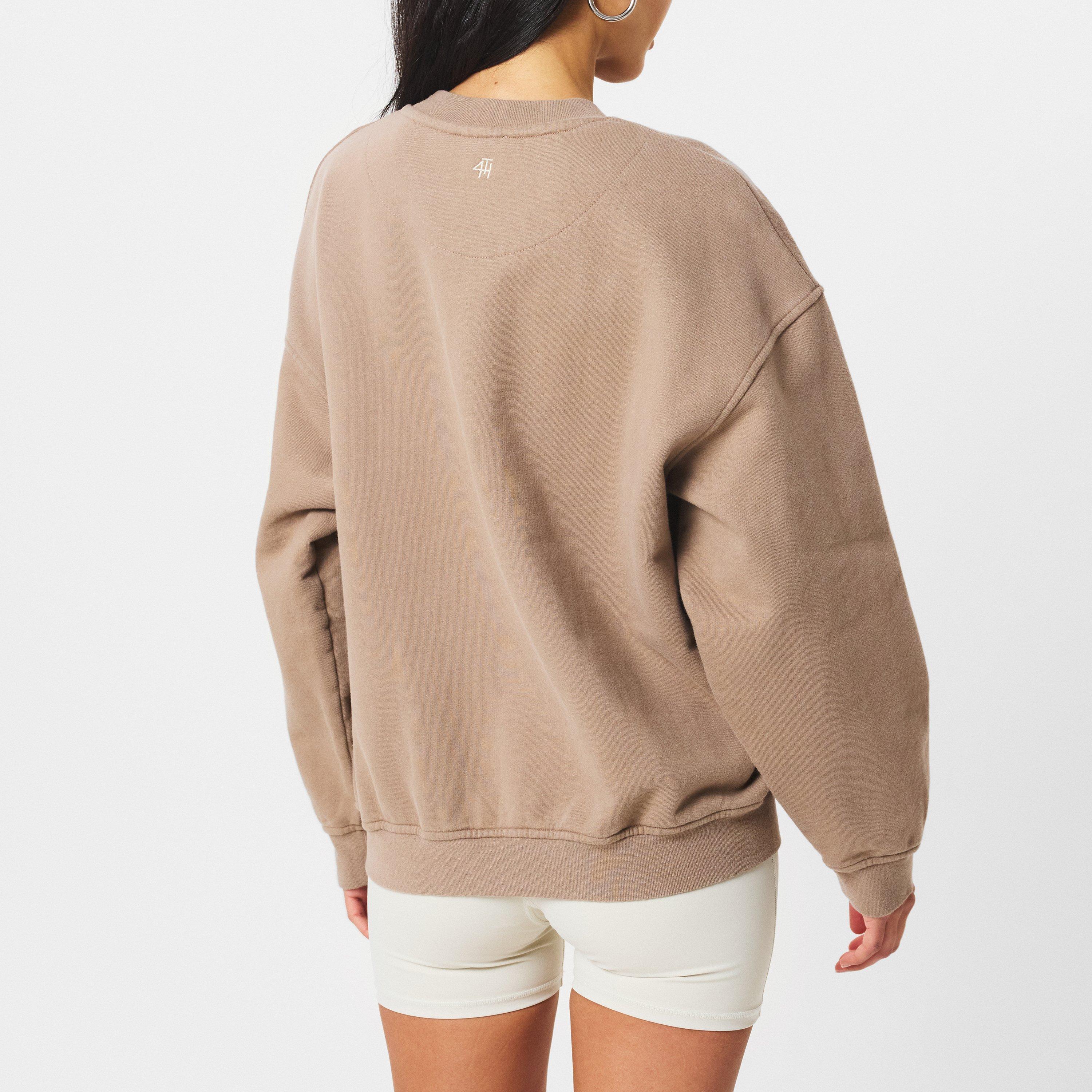 Mocha - 4th and Reckless - Women's Capucine Cotton Crew Sweatshirt - 4