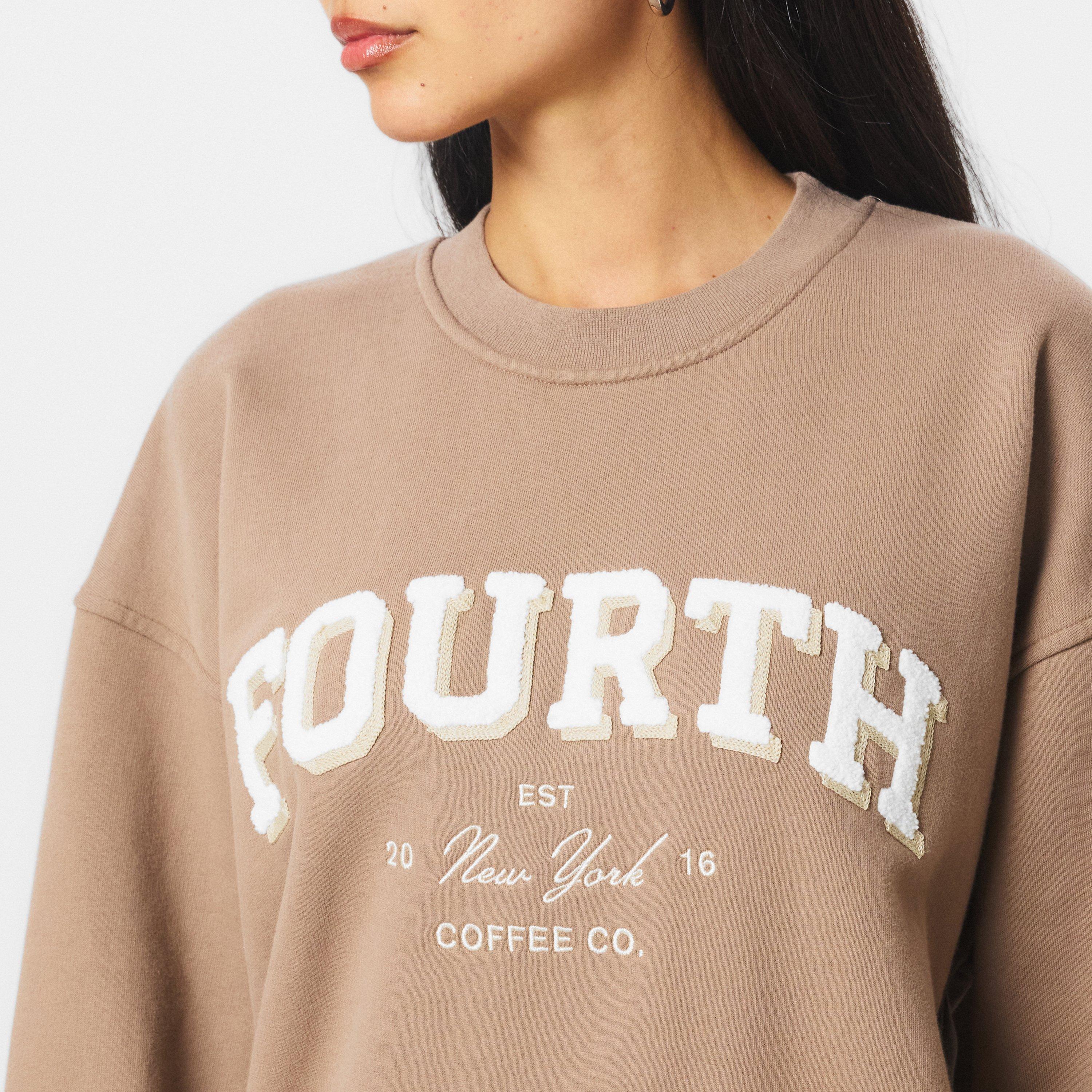 Mocha - 4th and Reckless - Women's Capucine Cotton Crew Sweatshirt - 5