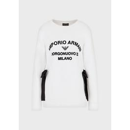 Emporio Armani Ribbon Velvet Logo Sweatshirt