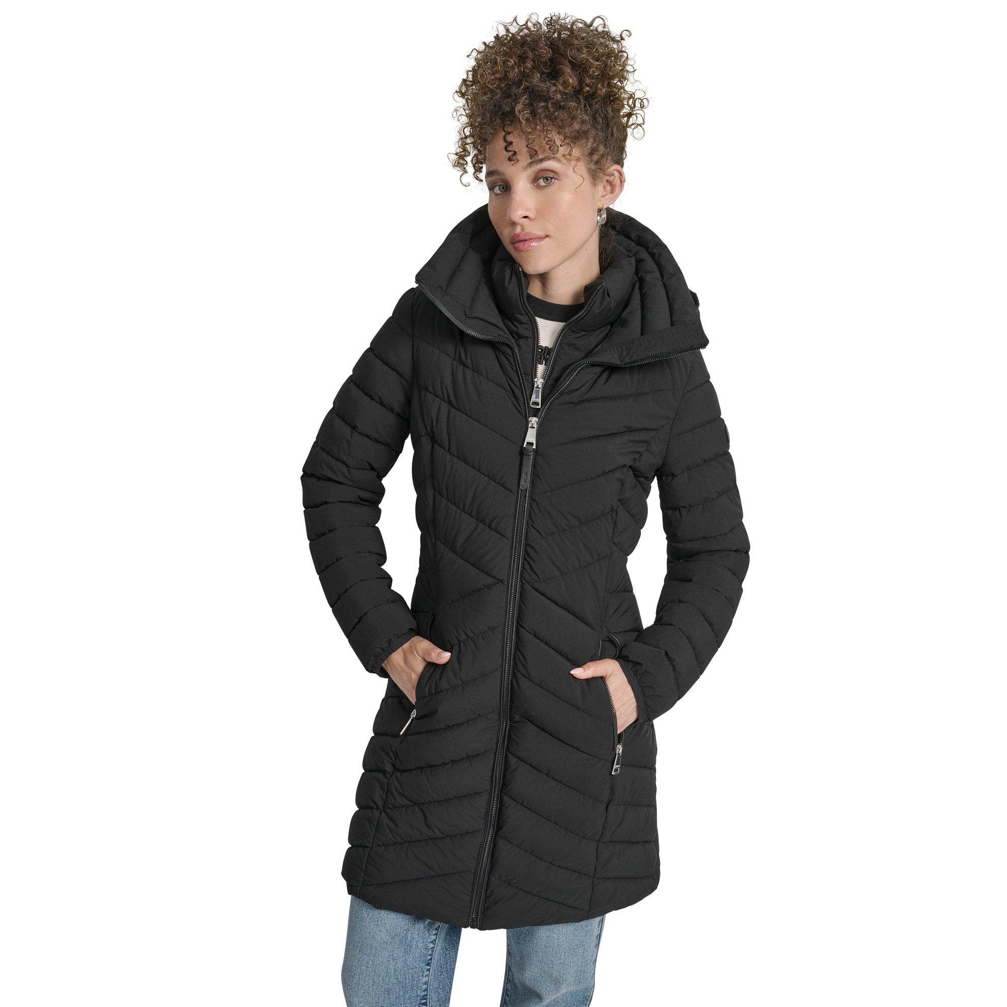 DKNY Women's Double-Zip Quilted Medium Puffer Jacket | Sports Direct