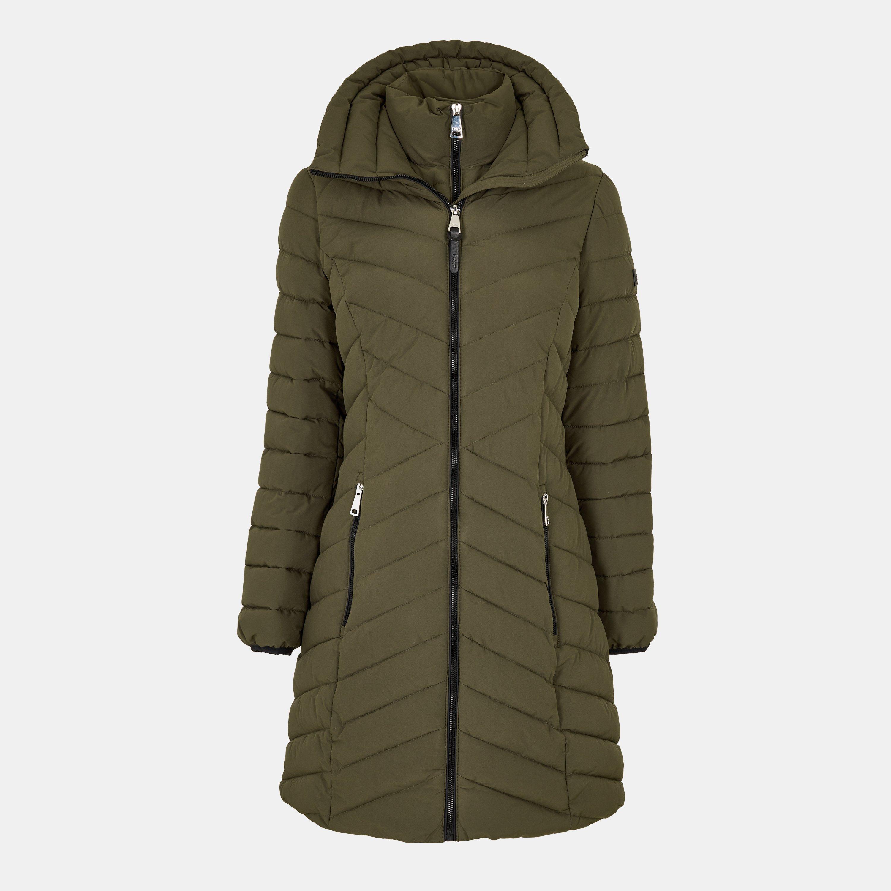Dkny Women's Double-Zip Quilted Medium Puffer Jacket - Loden - 8 (XS)