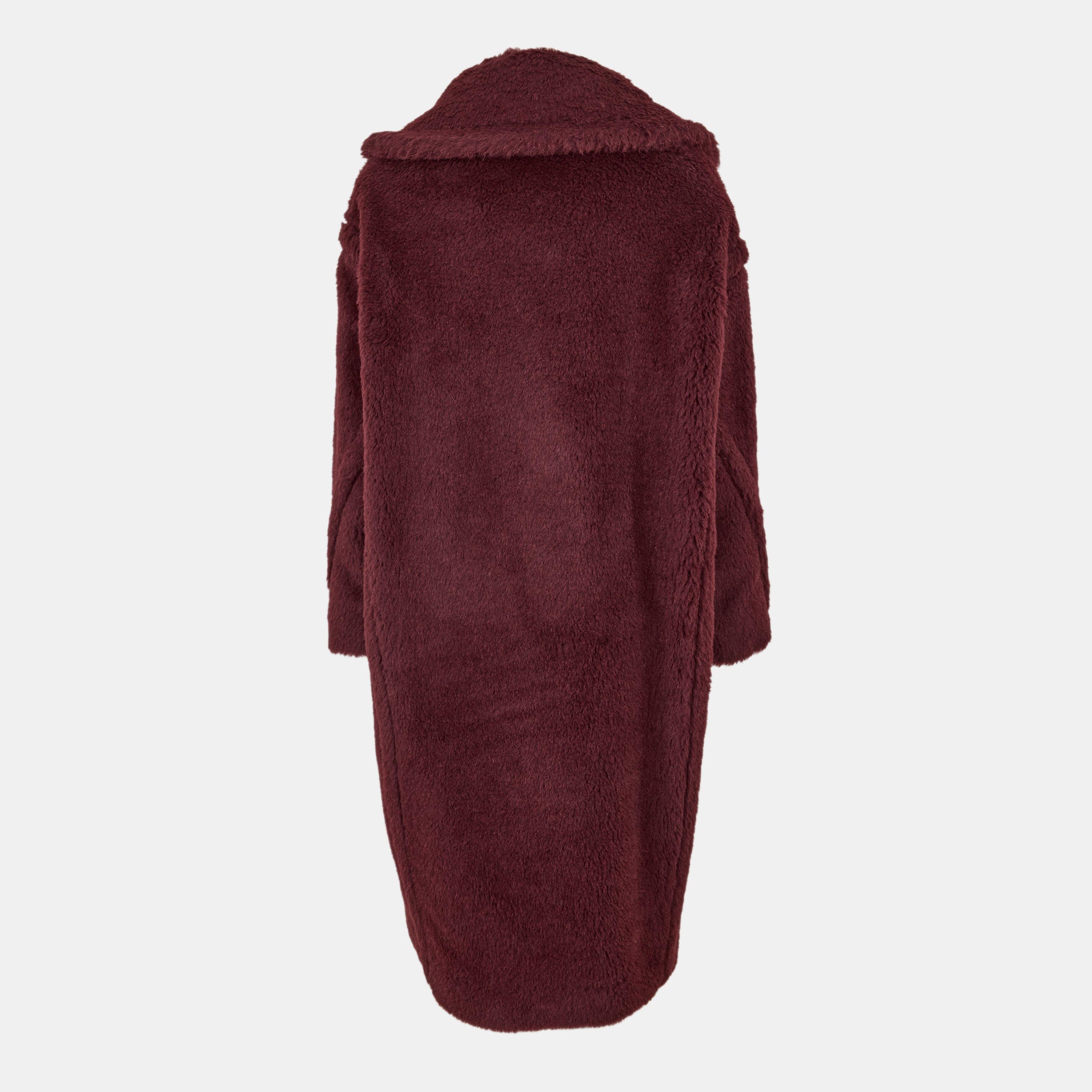 Cherry - Max Mara - Women's Soft Loose Fit Teddy Coat - 2