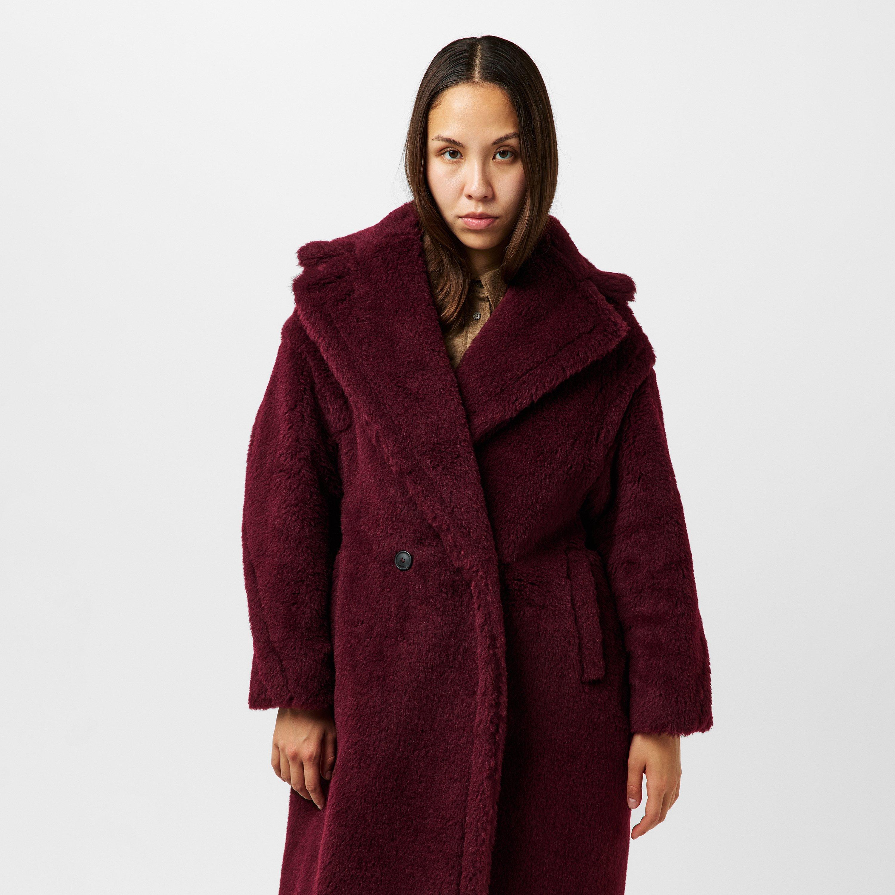 Cherry - Max Mara - Women's Soft Loose Fit Teddy Coat - 3