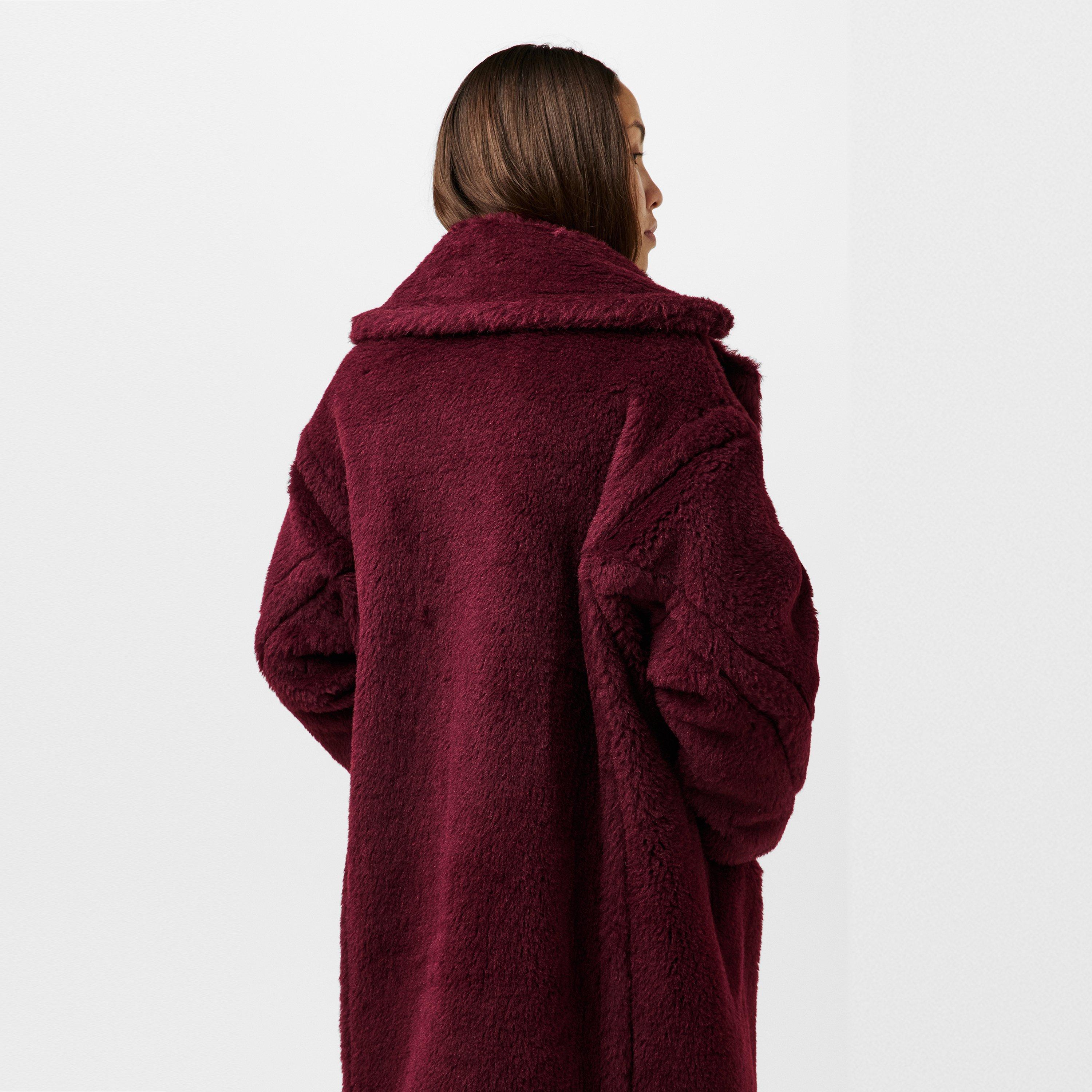 Cherry - Max Mara - Women's Soft Loose Fit Teddy Coat - 4