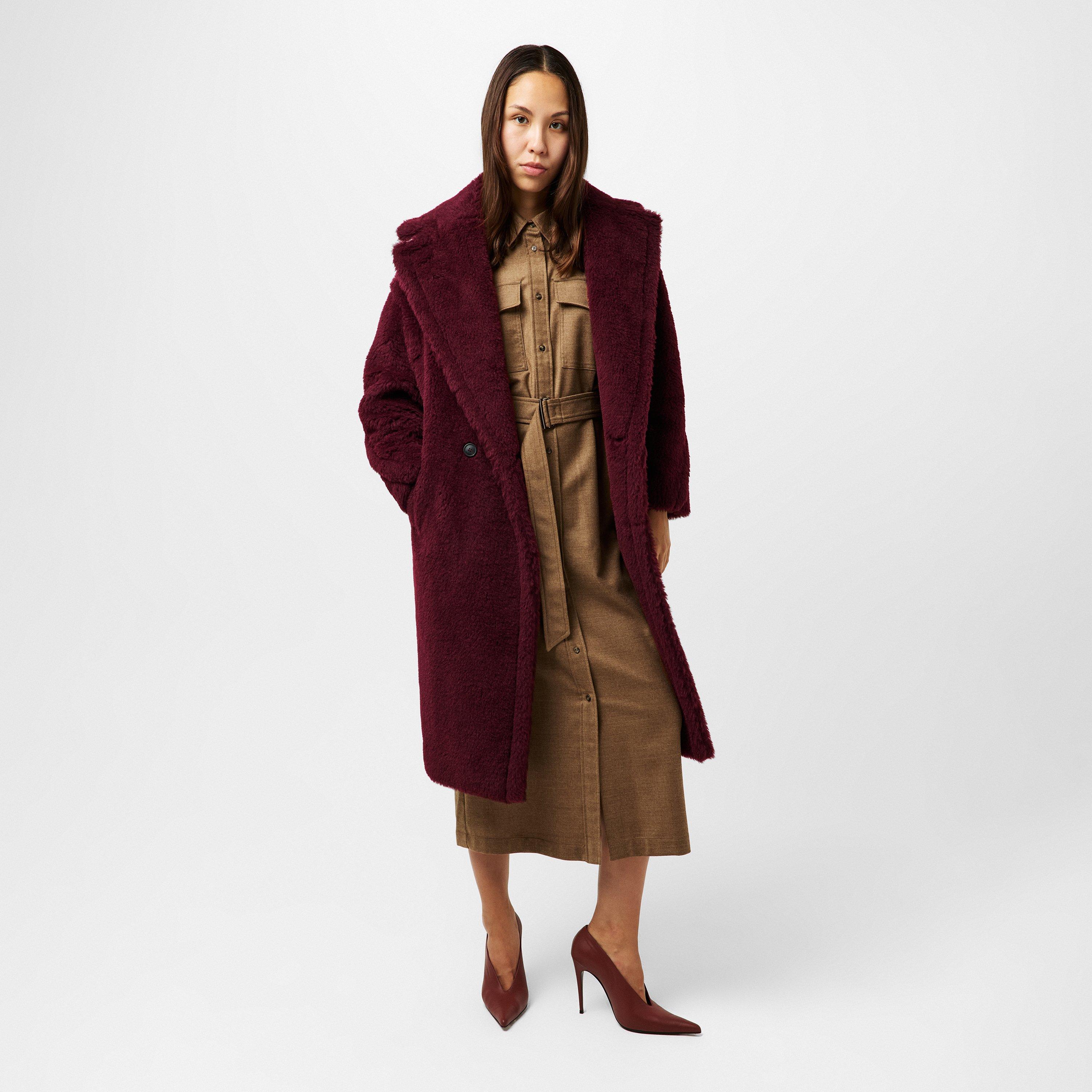Cherry - Max Mara - Women's Soft Loose Fit Teddy Coat - 6