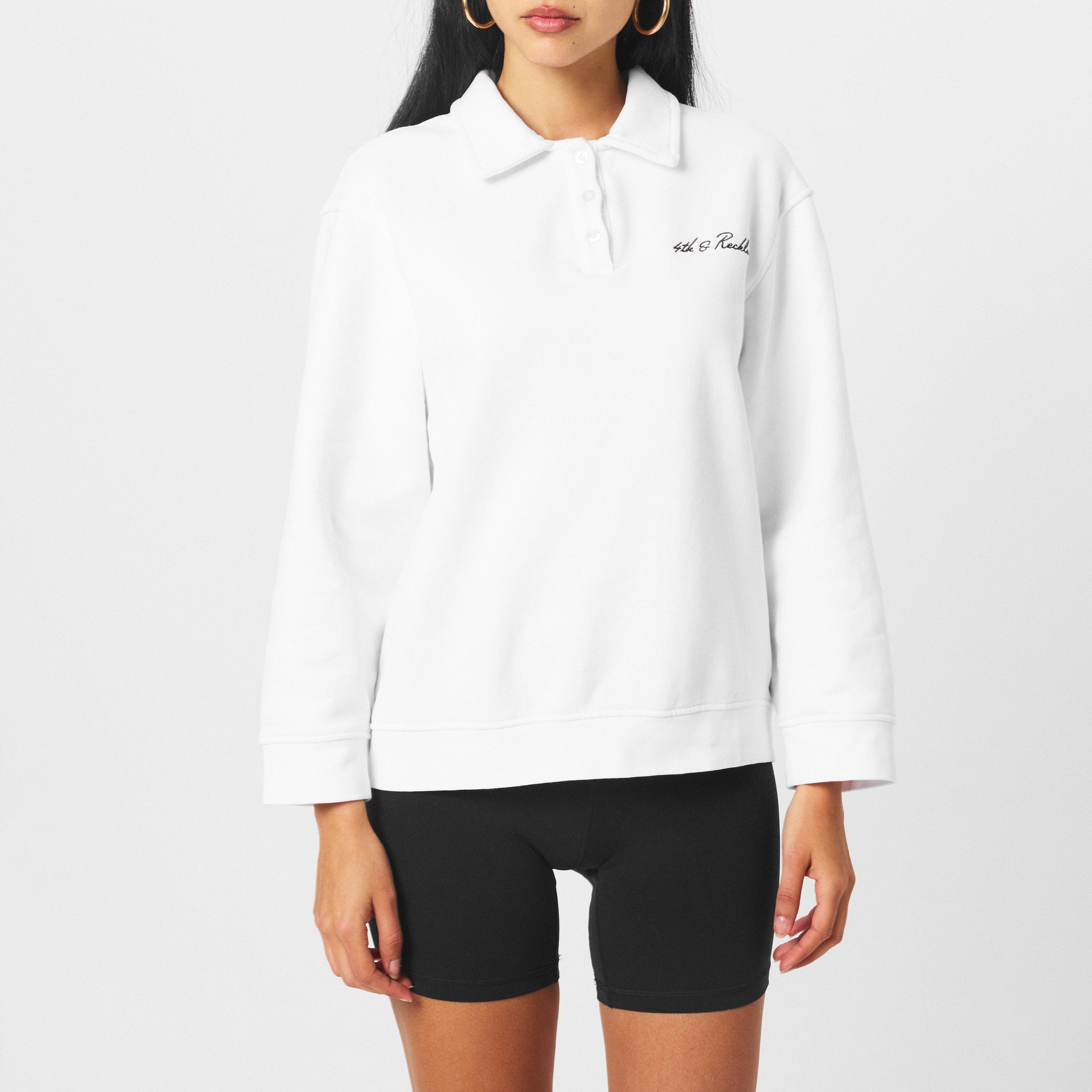 White - 4th and Reckless - Women's Clover Crew Sweatshirt - 3