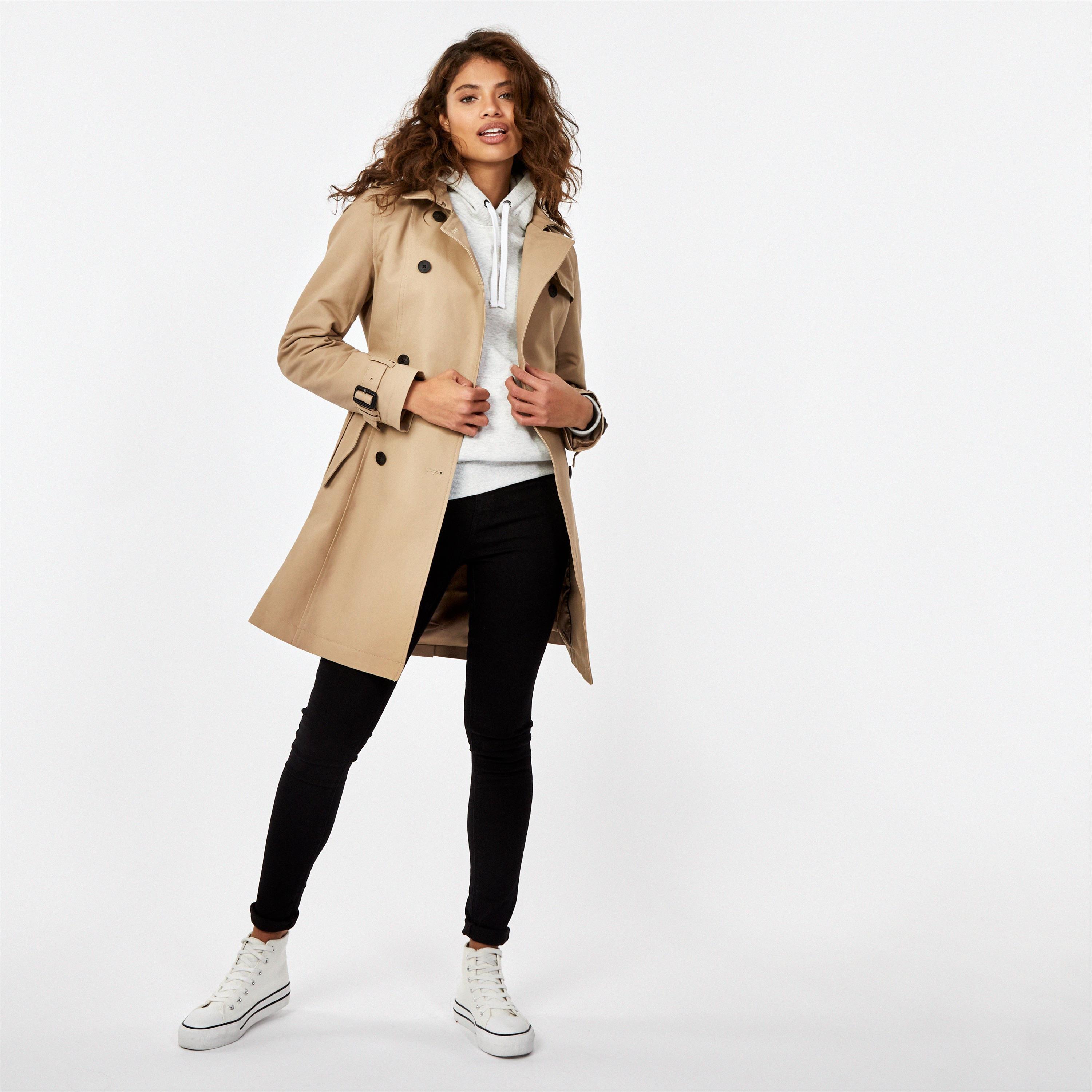 Pedra - Jack Wills - Double Breasted Cotton Water Resistant Mid-Length Trench Coat - 3