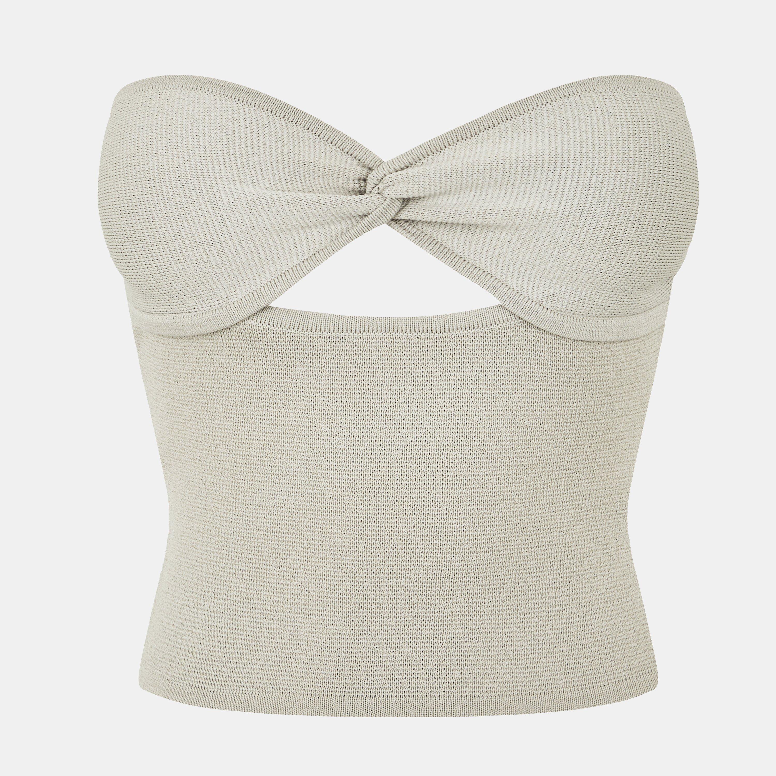 Stone - Jack Wills - Women's Twist Front Sweater Vest - 1