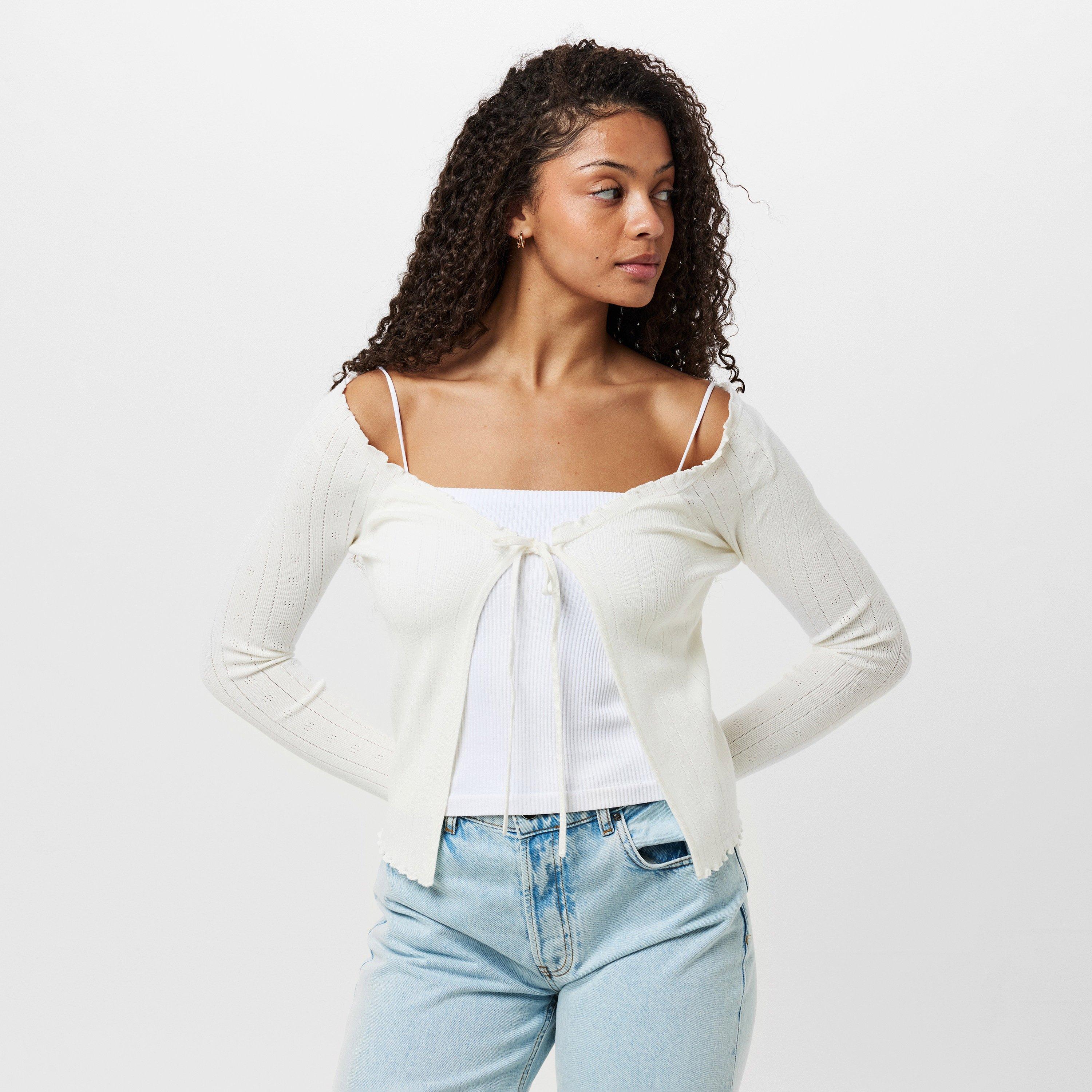 Vintage White - Jack Wills - Pointelle Cardigan - 3