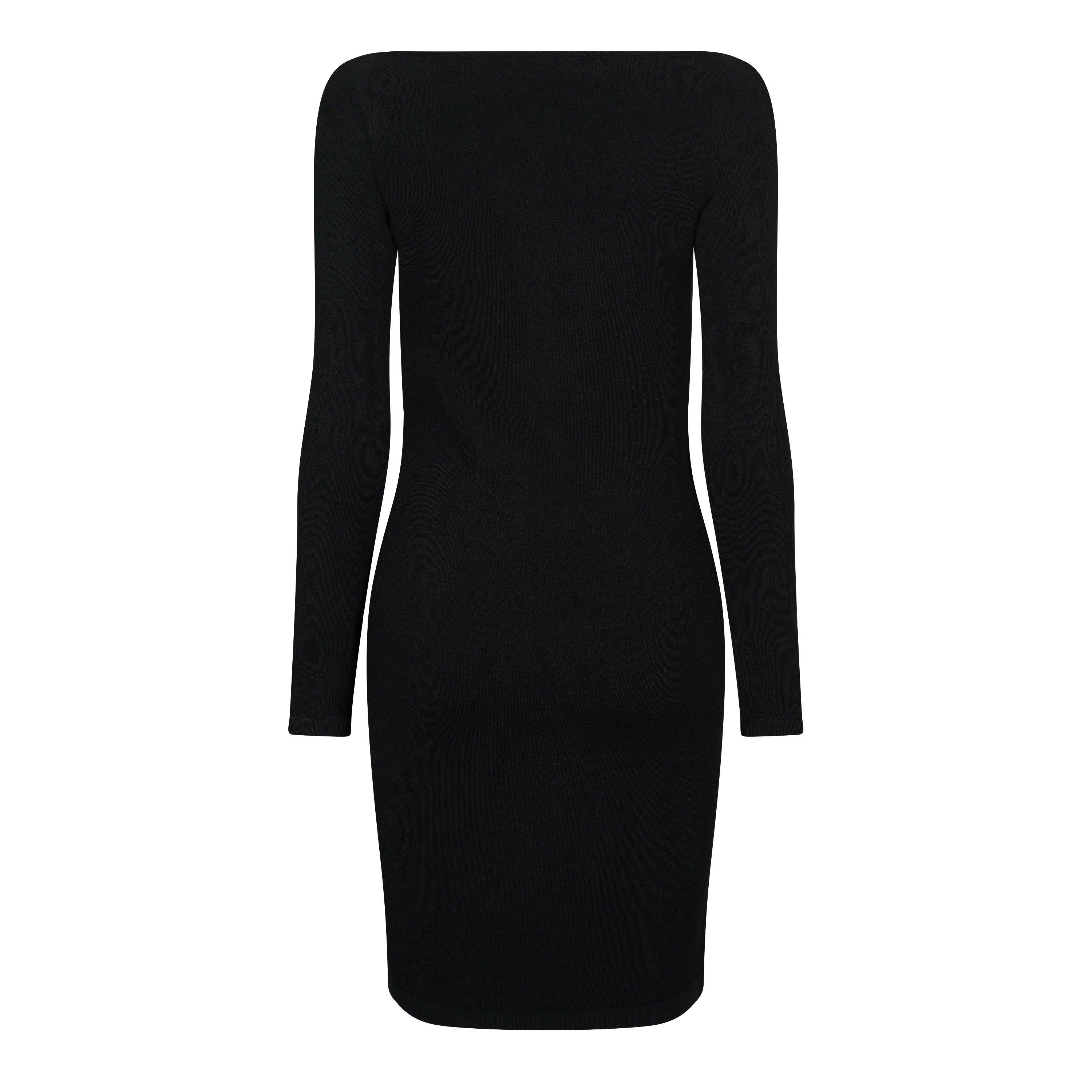 Black 900 - DSquared2 - Women's Square Neck Mini Knitted Jumper Dress - 8