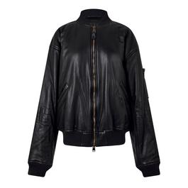 Balenciaga Soft Leather Bomber Jacket