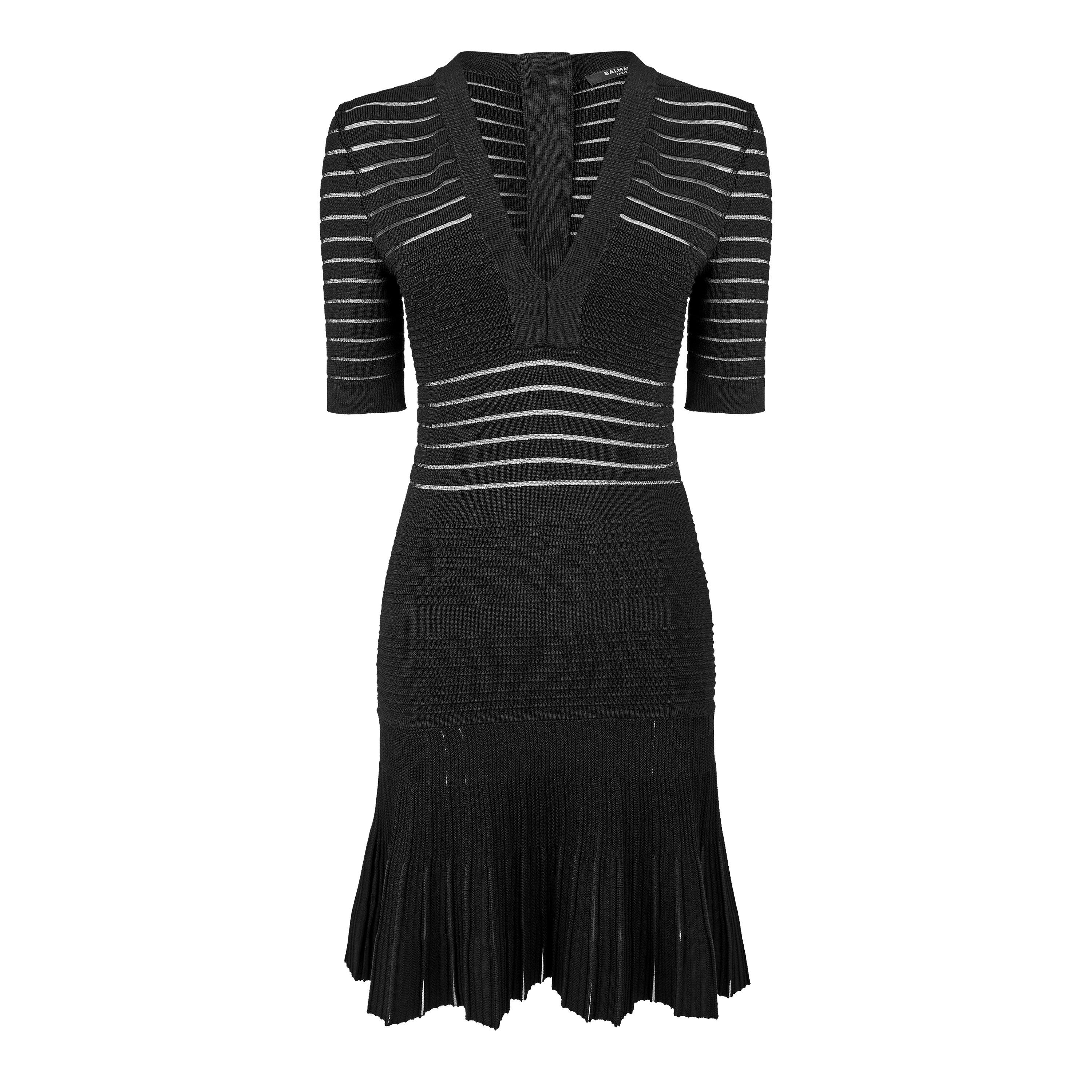 Black - Balmain - Balmain Knt Dress Ld63 - 1