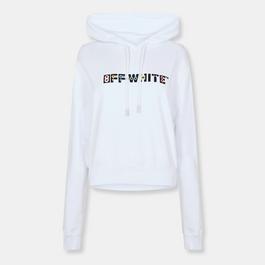 Off White Cropped Hoodie Ld99