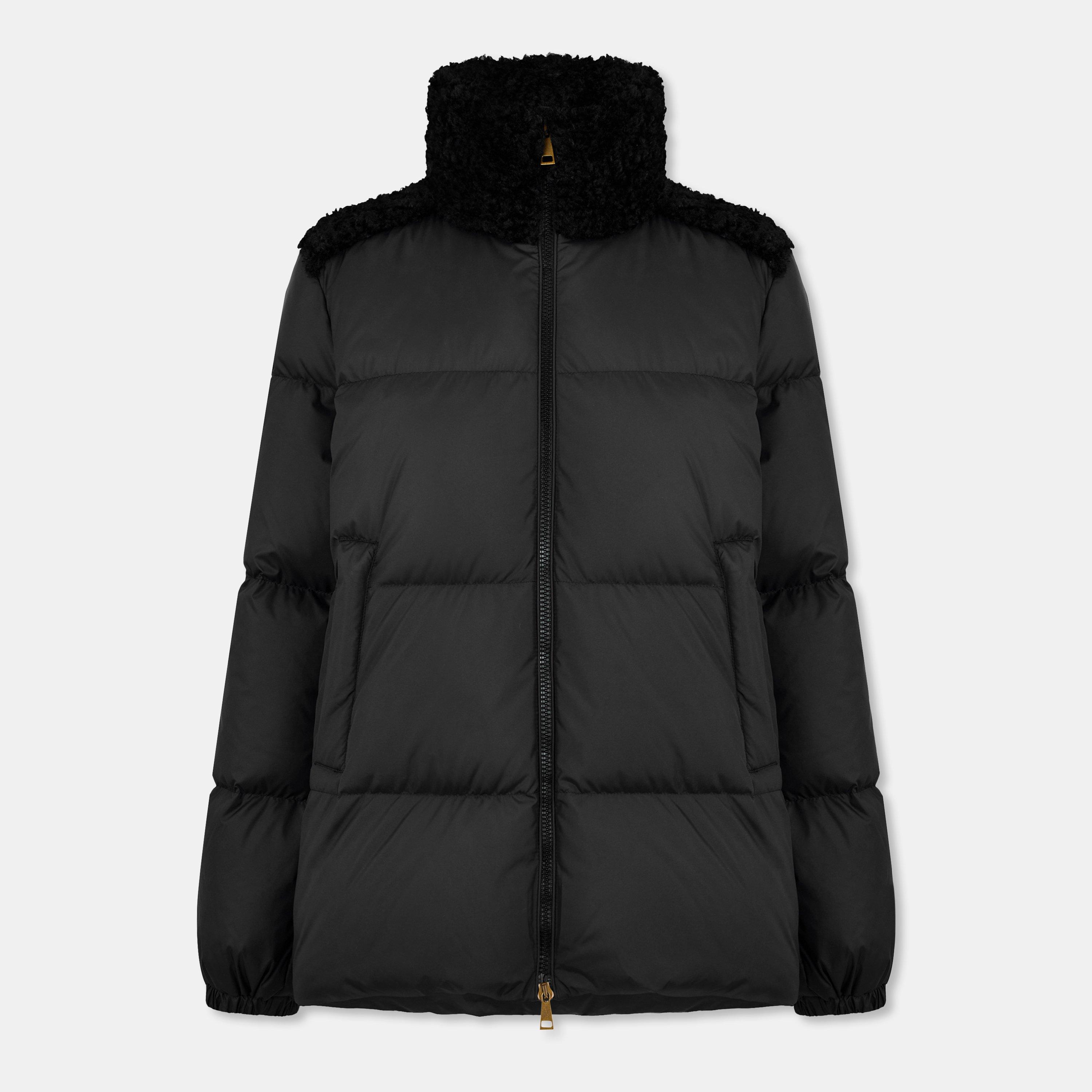 Moncler Women's Esnaie Quilted Medium Puffer Jacket - Black 999 - Size 10 (S)