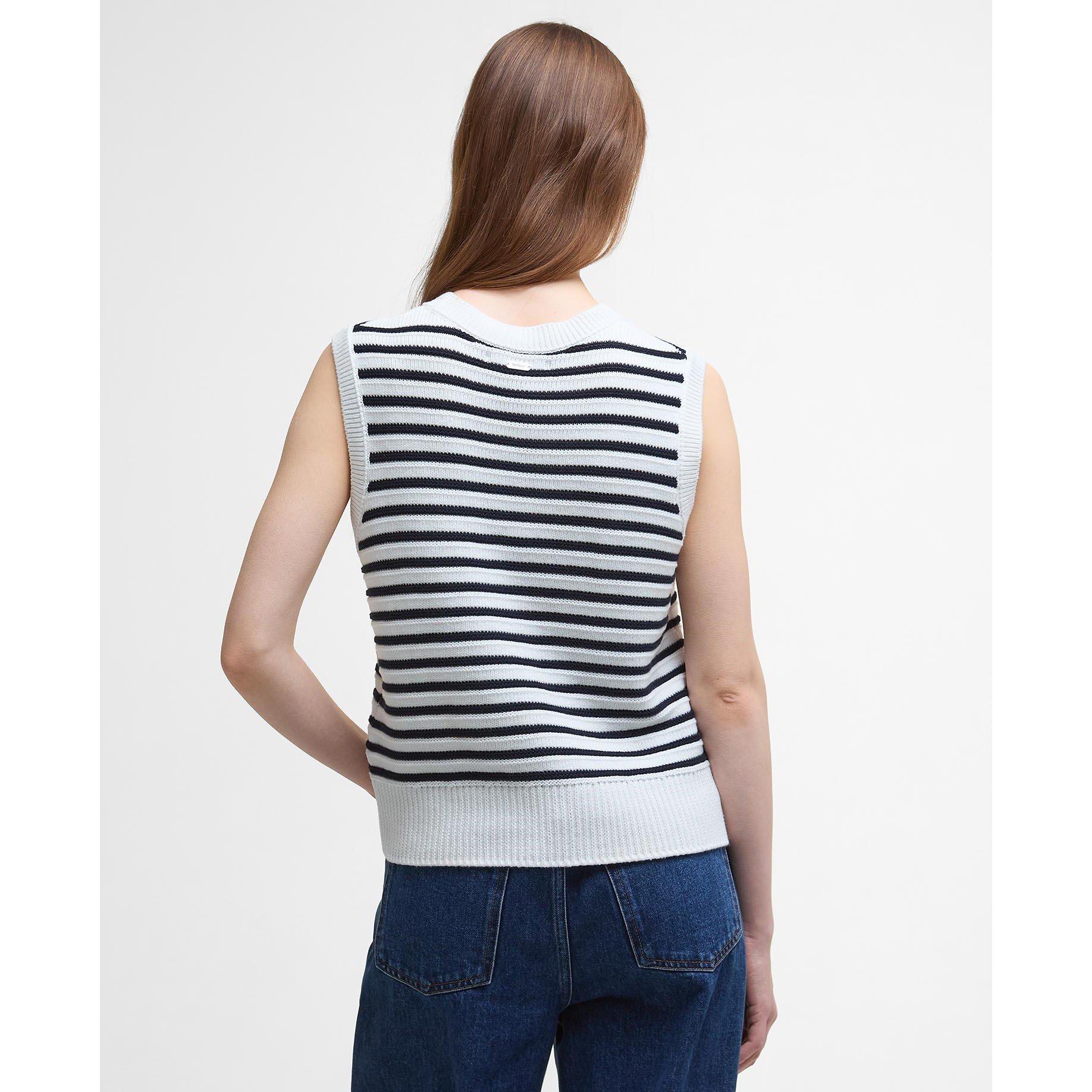 Cloud/Navy - Barbour - Women's B.Li Emberly Knitted T-Shirt - 3