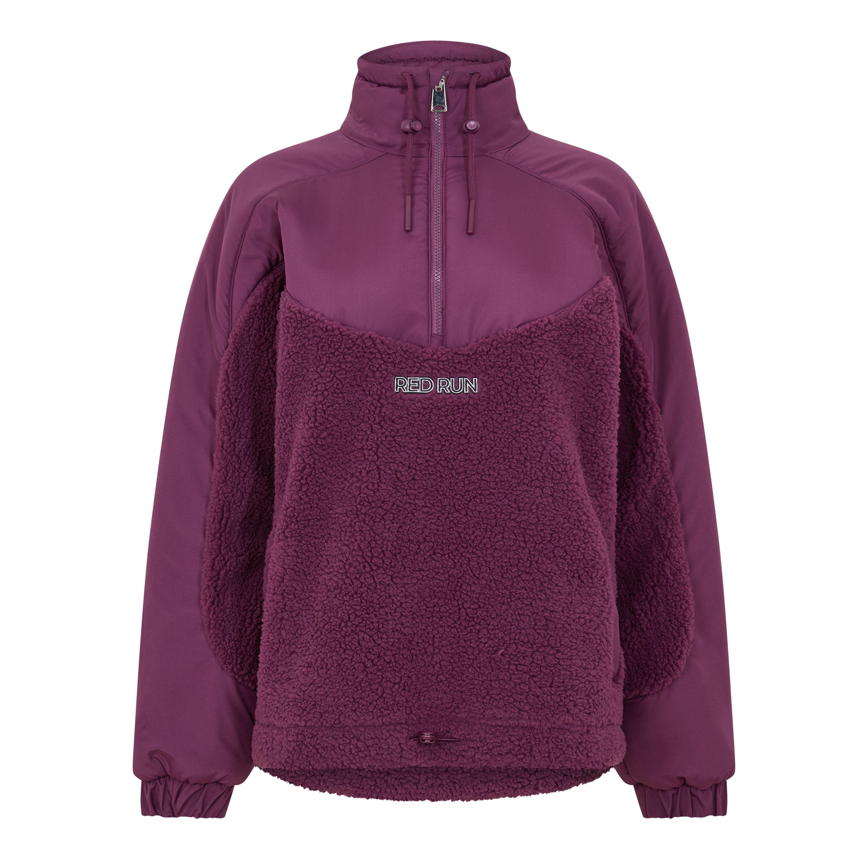 Red Run Womens Active Dark Cherry Shearling Pullover