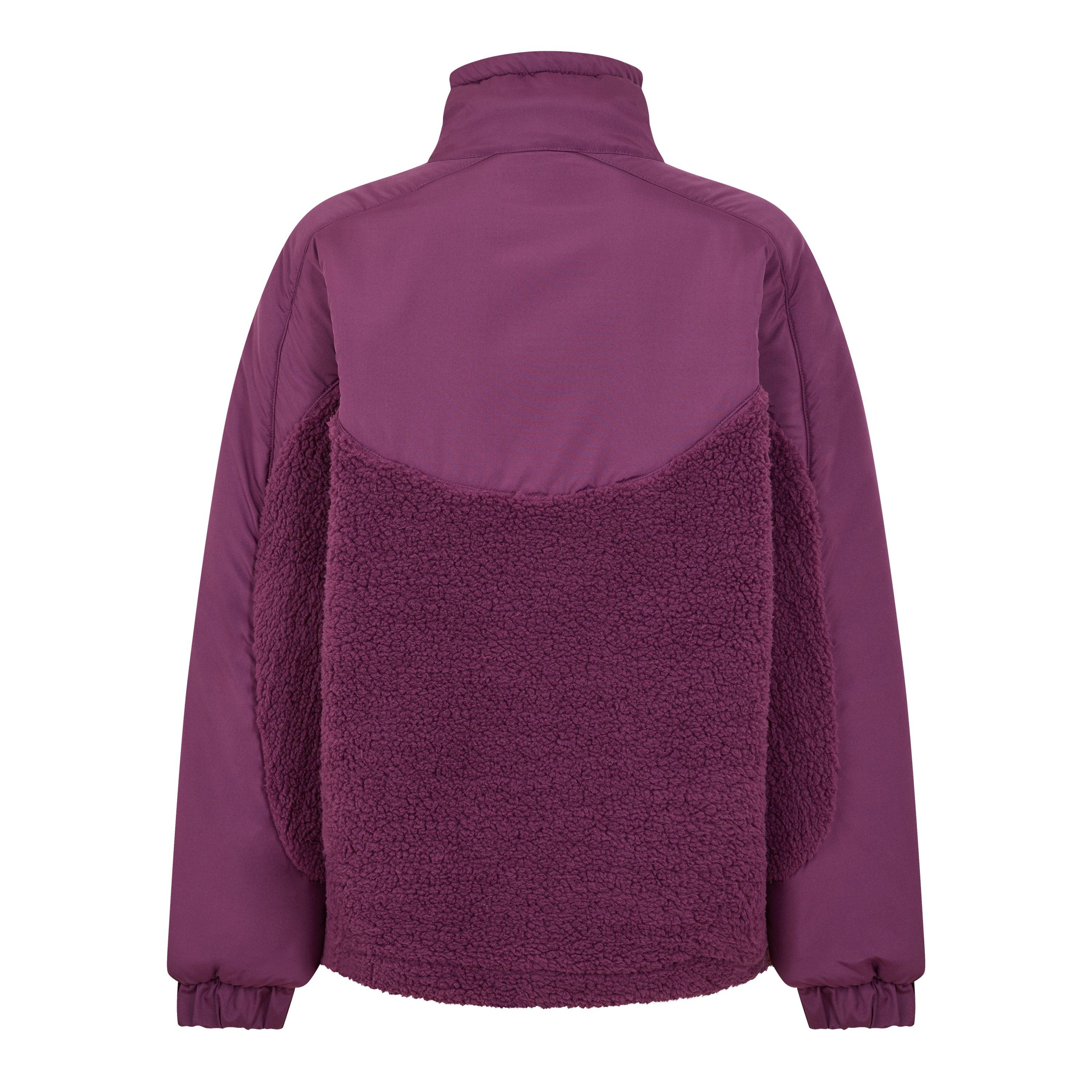Dark Cherry - Red Run - Womens Active Dark Cherry Shearling Pullover - 2