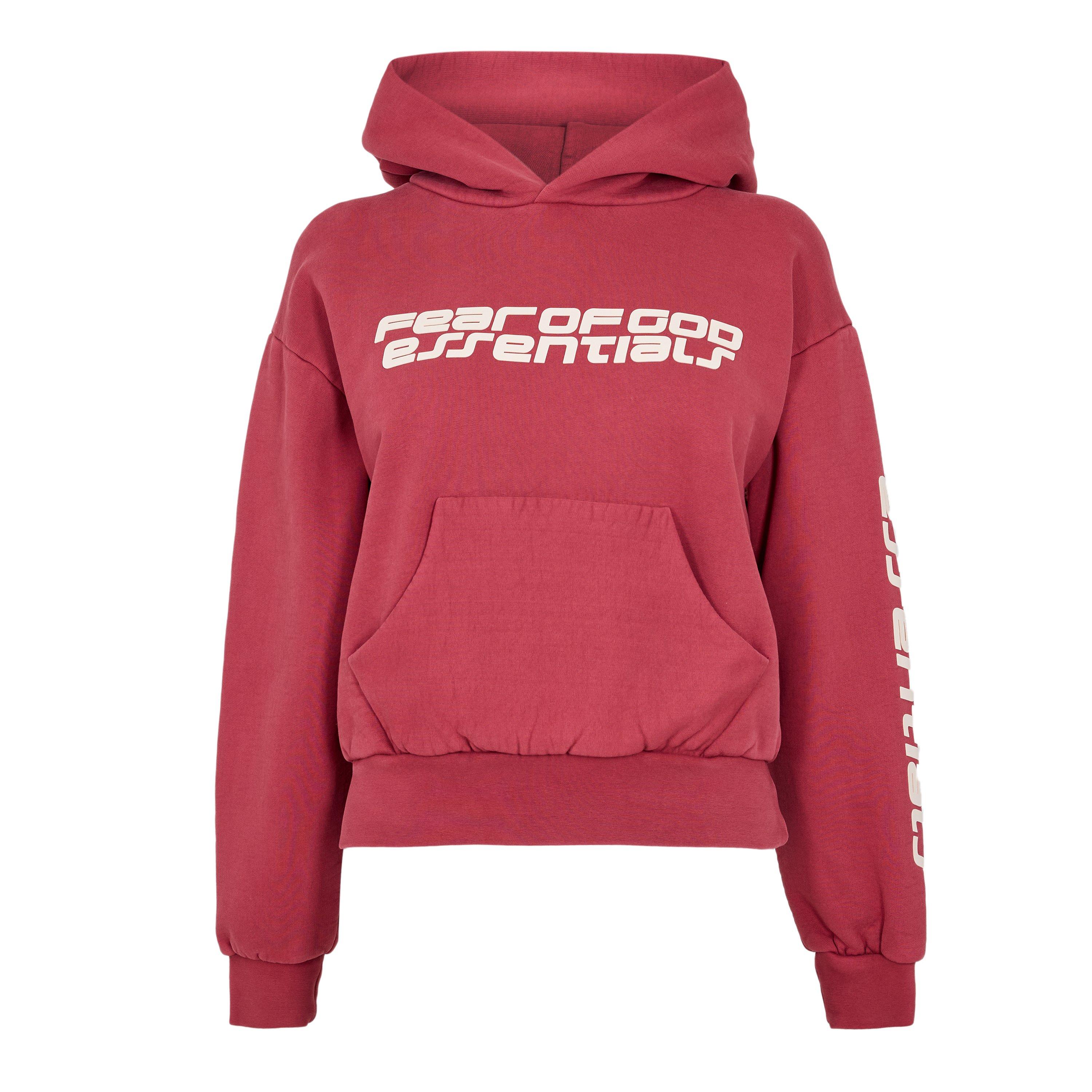 Fear Of God Essentials Women's Overhead Hoodie - Crimson - 8 (XS)