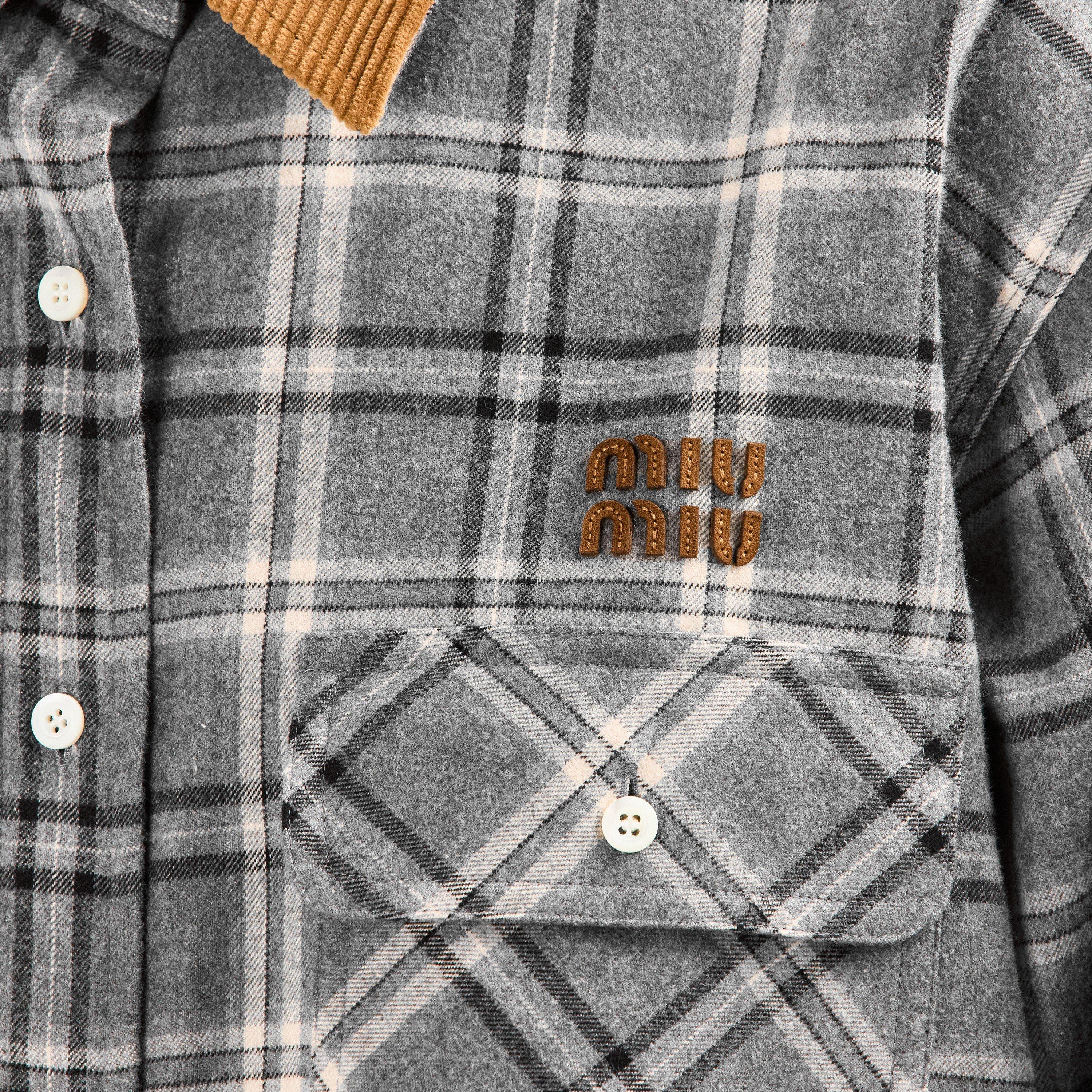 Ardesia - Miu Miu - Women's Check Flannel Overshirt - 5