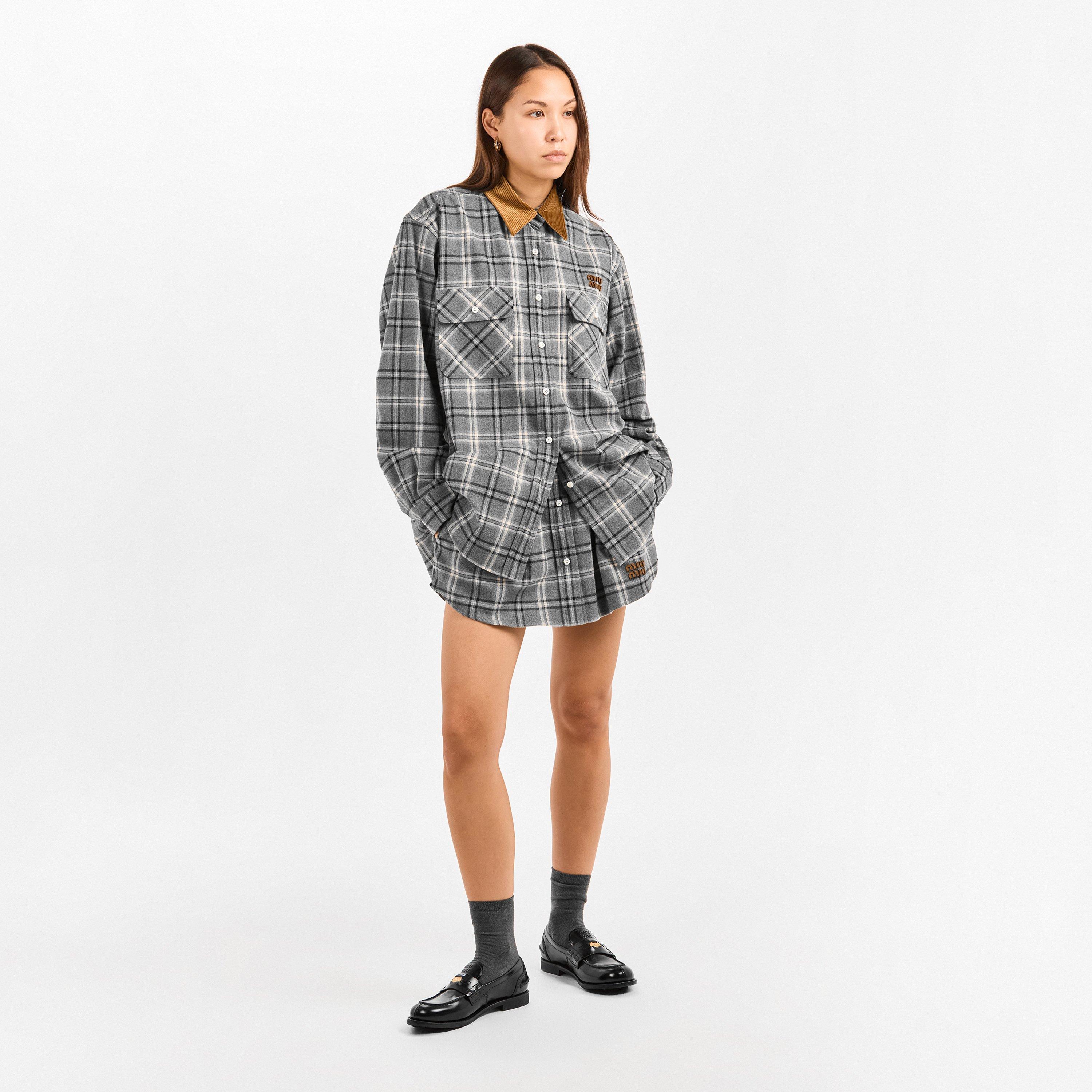 Ardesia - Miu Miu - Women's Check Flannel Overshirt - 6