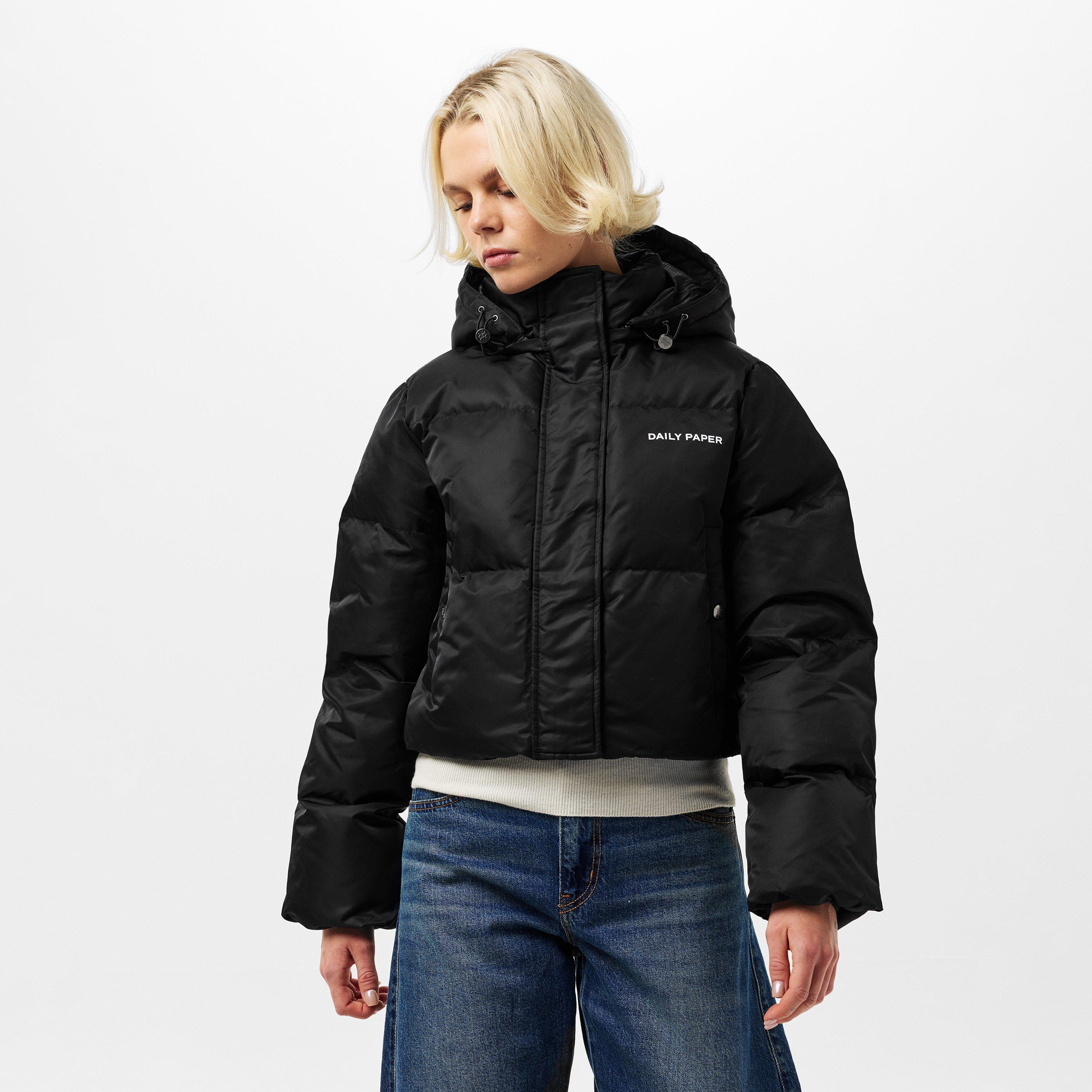 Black - Daily Paper - Women's Short Cropped Quilted Puffer Jacket - 3