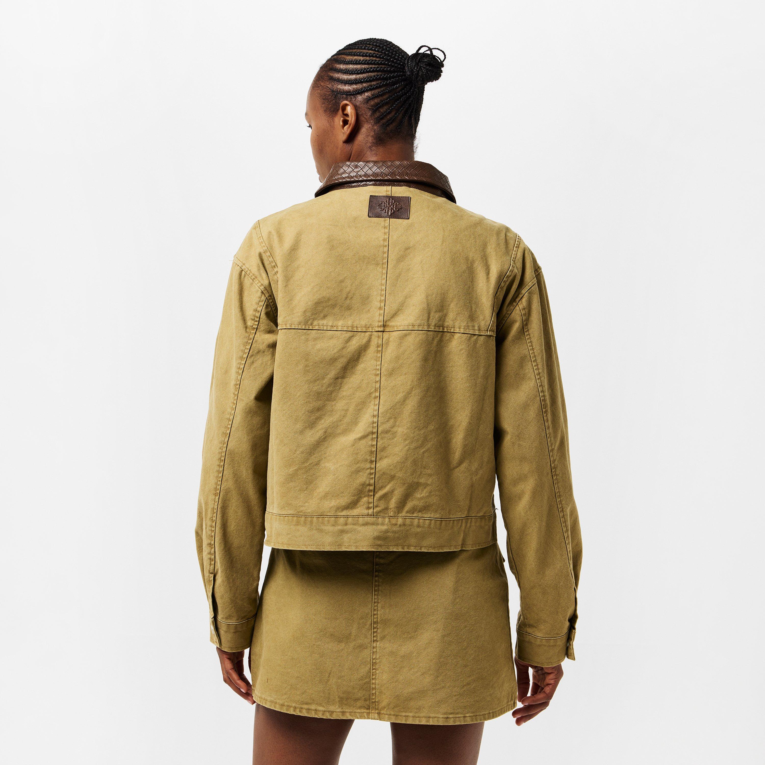 Khaki - The Couture Club - Womens Couture Club Structured Tailored Fit Barn Jacket - 4